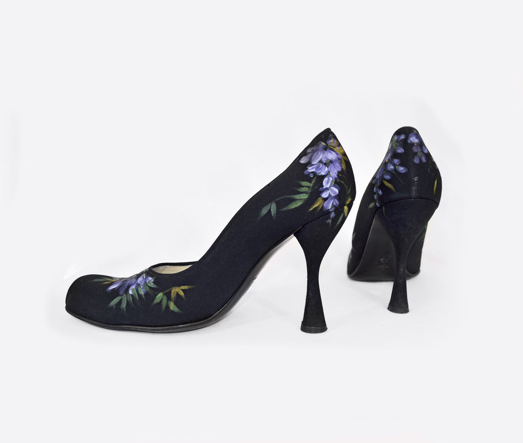 Dolce & Gabbana 1998 Painted Floral Heels