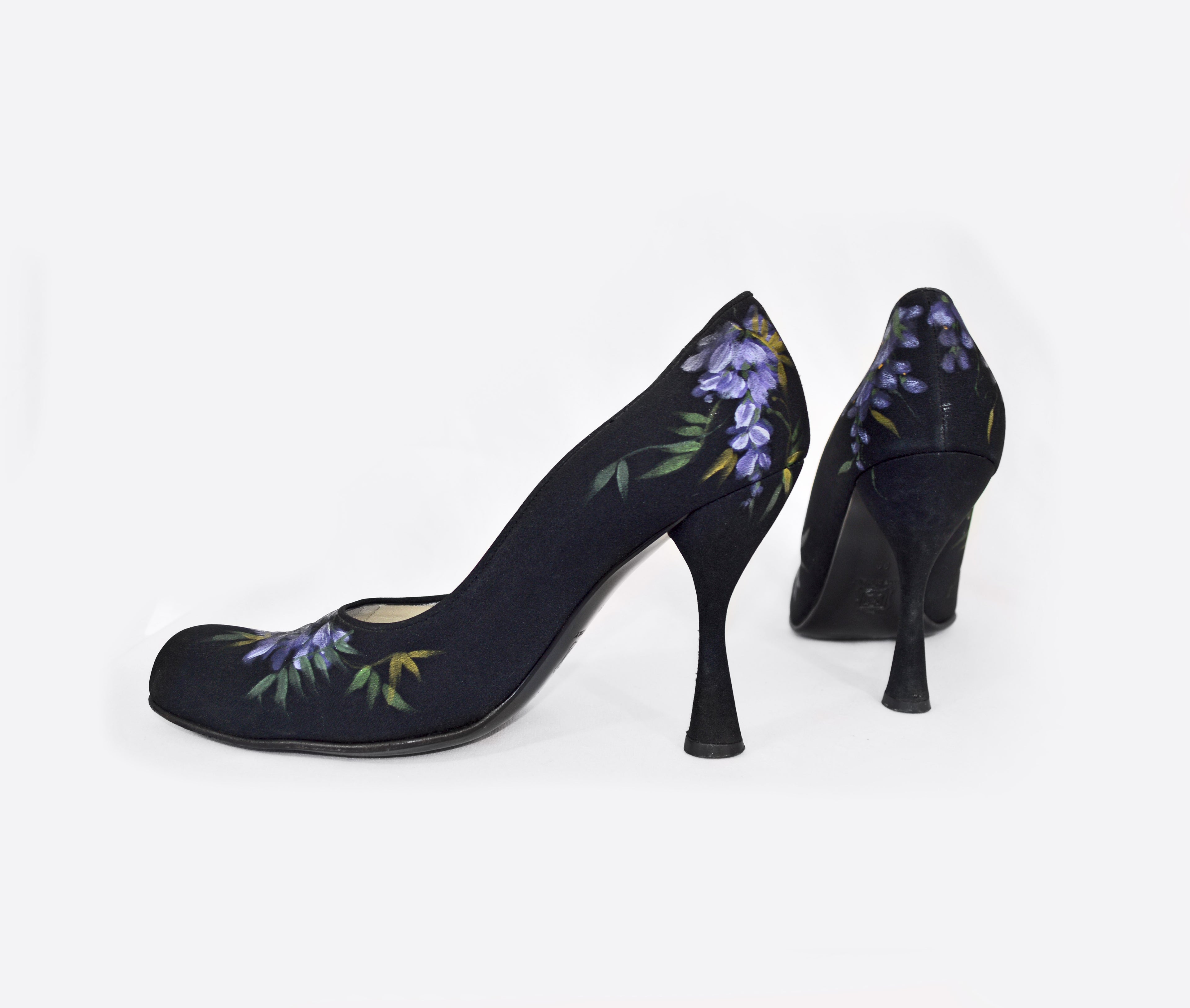 Dolce & Gabbana 1998 Painted Floral Heels