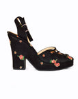 Dolce & Gabbana 1997 Floral Velvet Heels
