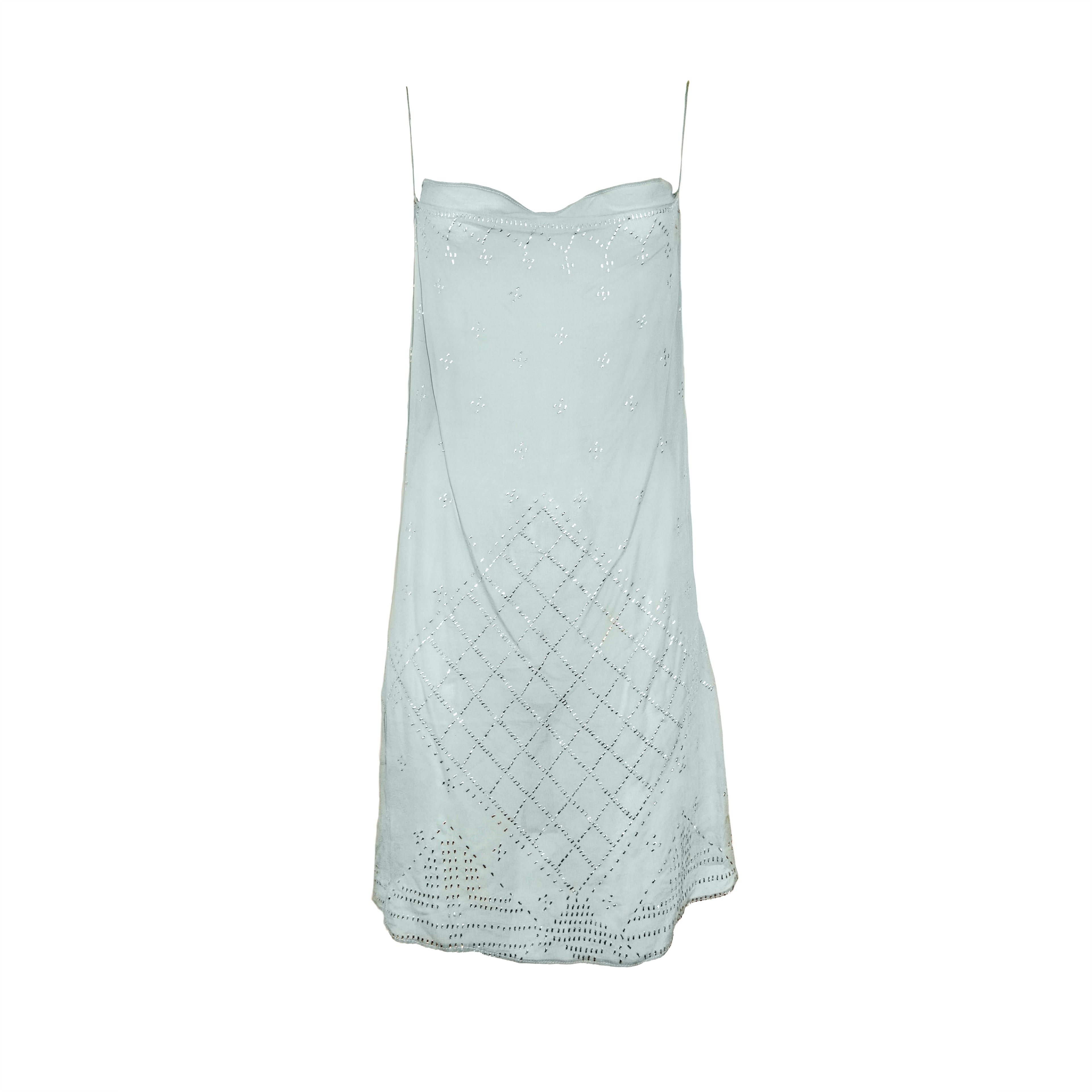 Martine Sitbon 1997 Chiffon Embellished Dress