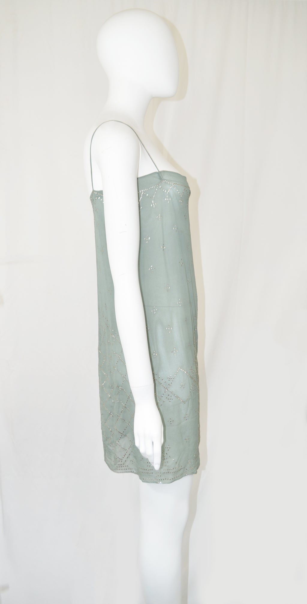 Martine Sitbon 1997 Chiffon Embellished Dress