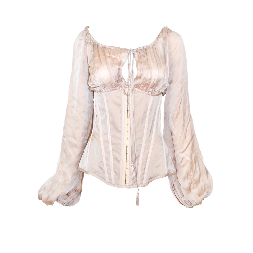 JEAN PAUL GAULTIER SS 2008 Silk Corset Blouse
