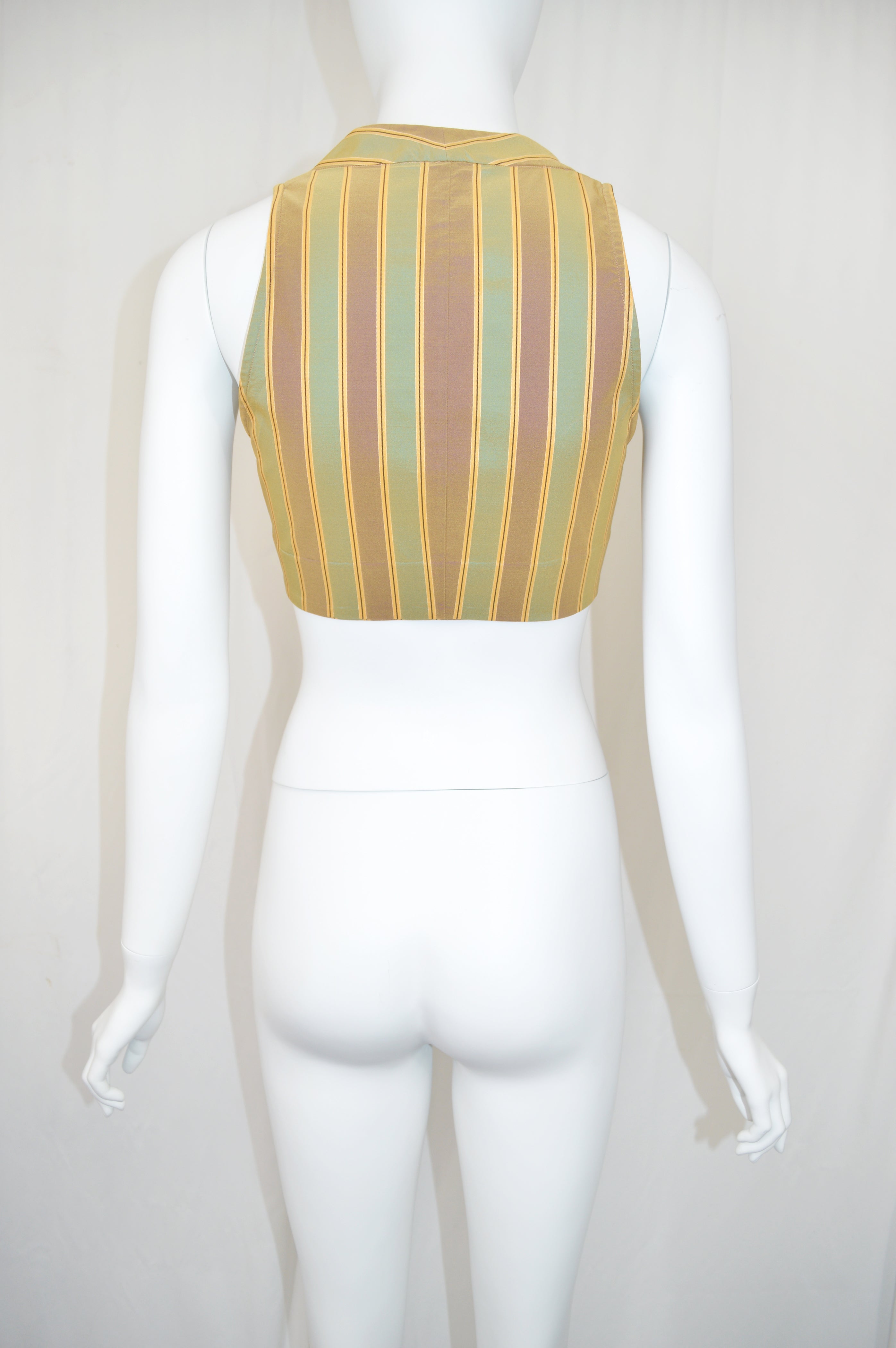 Romeo Gigli 1990s Iridescent Crop Vest