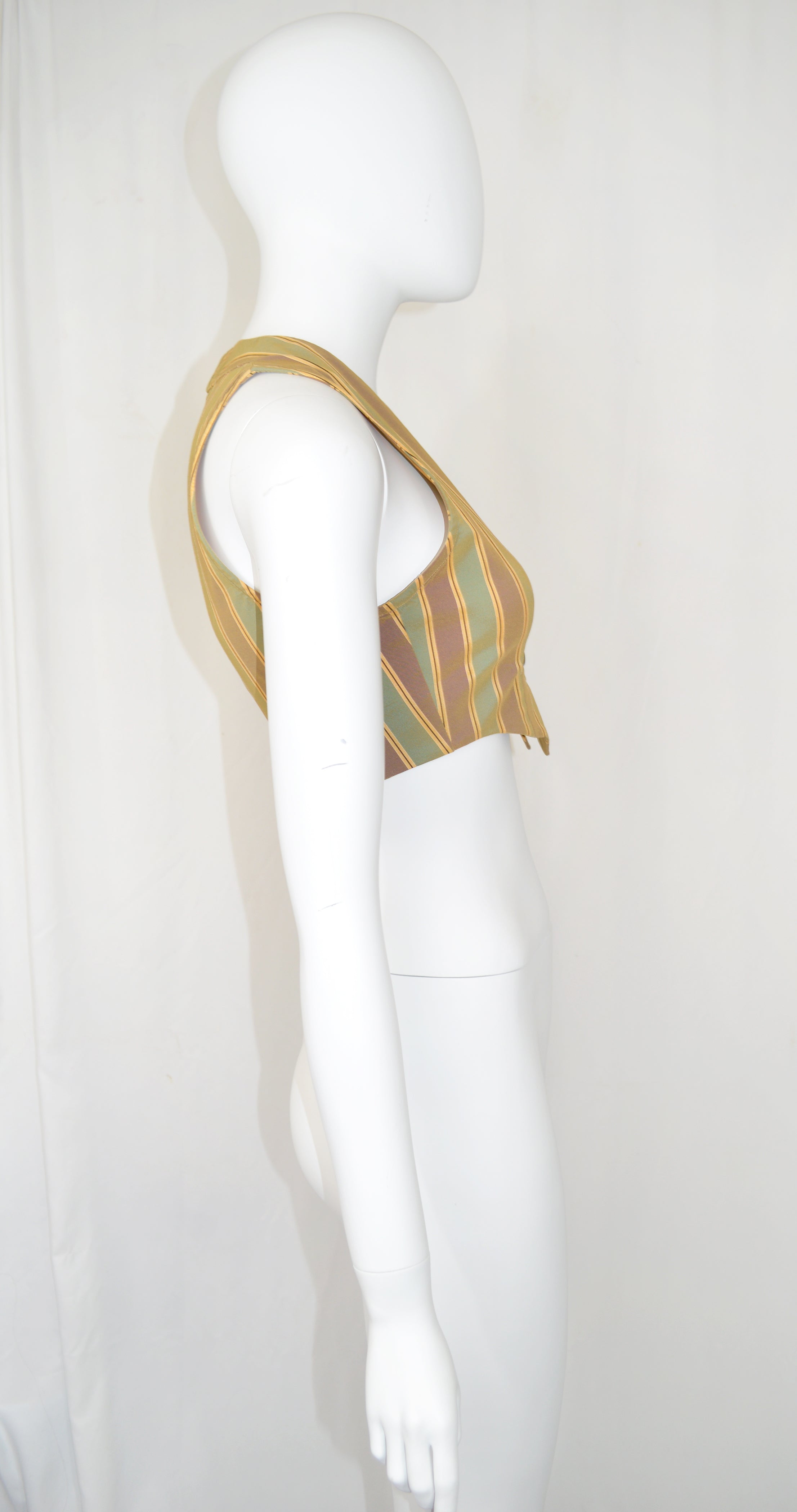 Romeo Gigli 1990s Iridescent Crop Vest