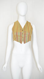 Romeo Gigli 1990s Iridescent Crop Vest