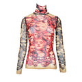 JEAN PAUL GAULTIER 1990s Face Collage MESH TOP