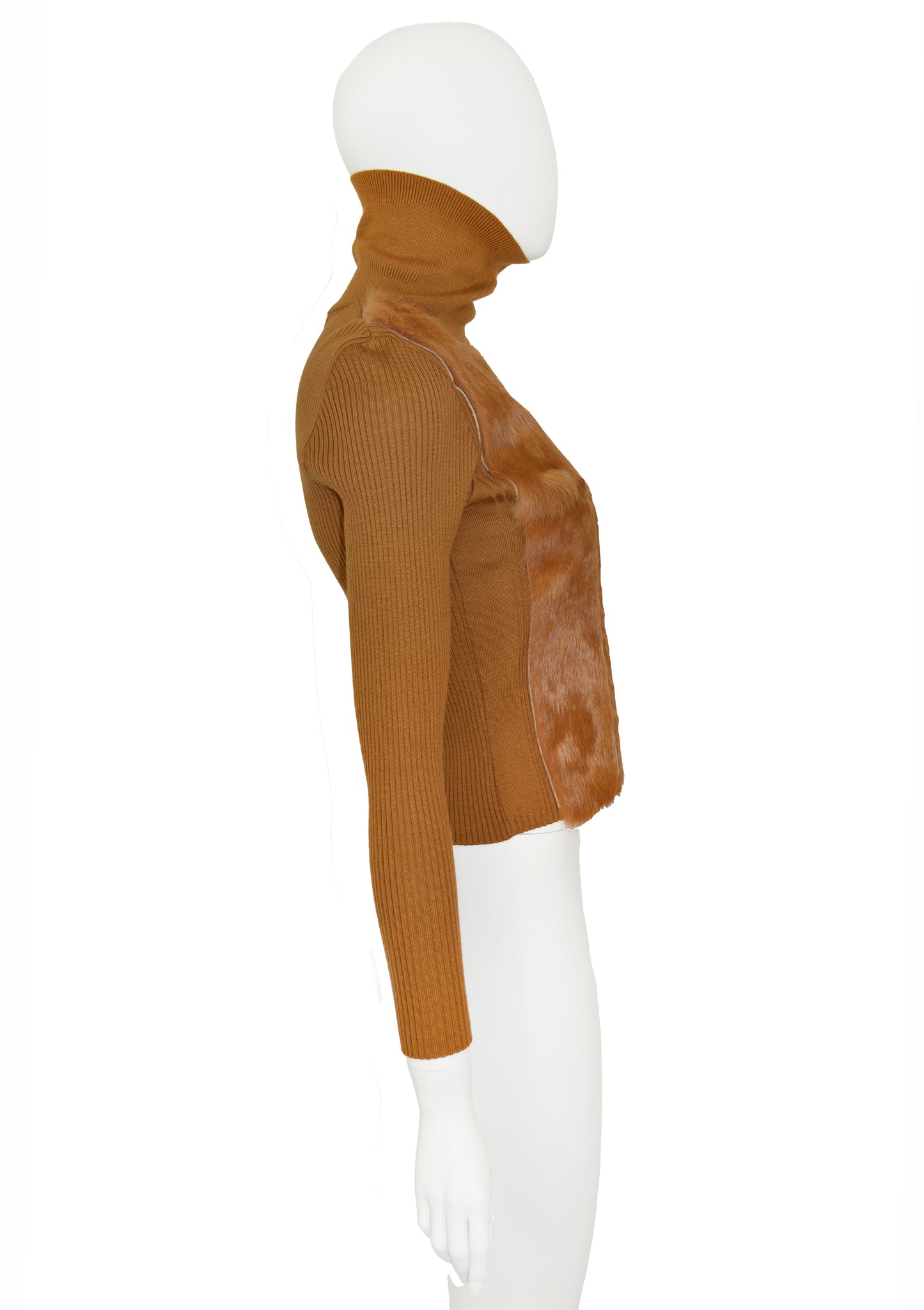 Amaya Arzuaga Fur Ribbed Sweater