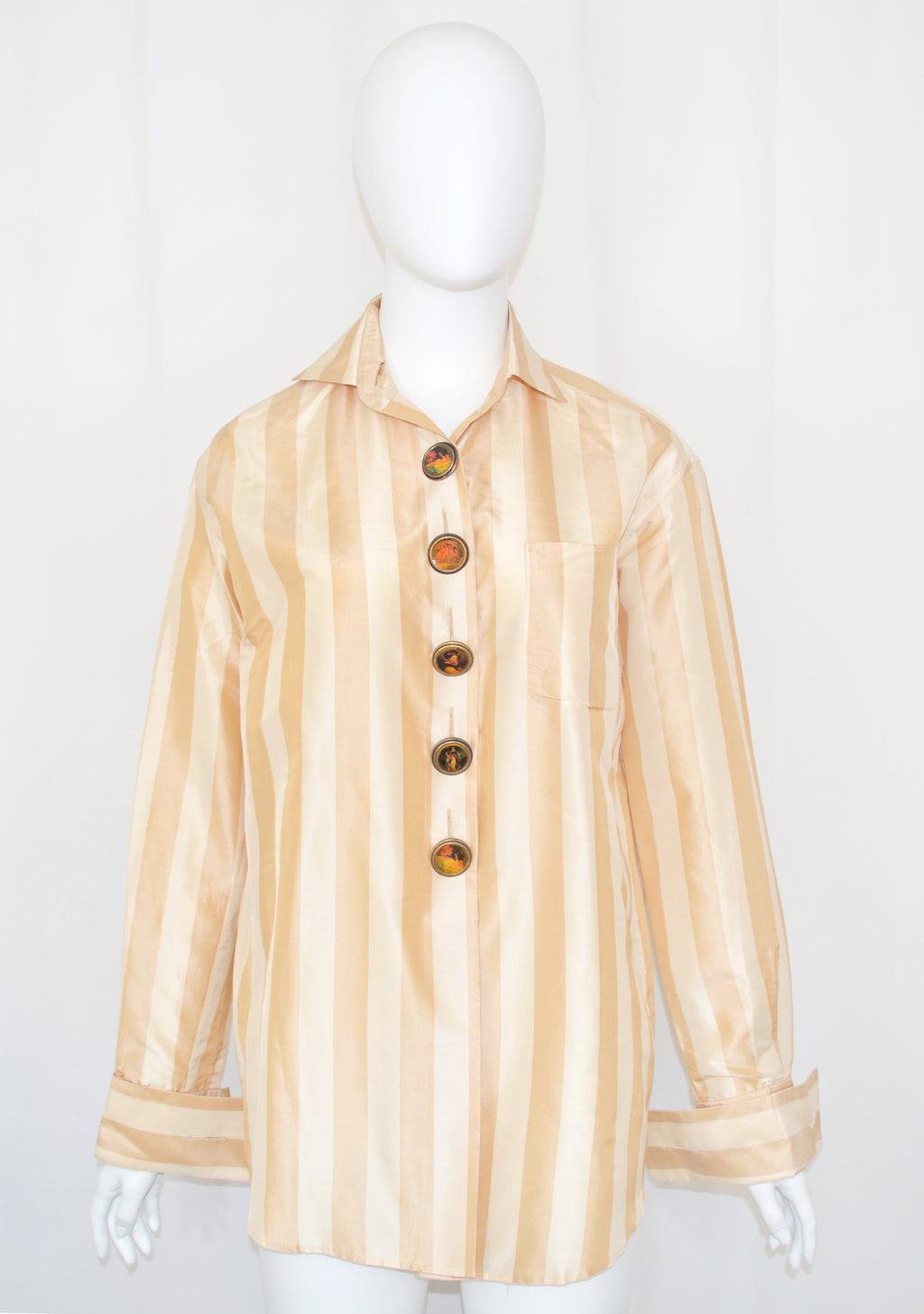 Romeo Gigli 1990s PORTRAIT BUTTON BLOUSE