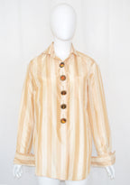 Romeo Gigli 1990s PORTRAIT BUTTON BLOUSE