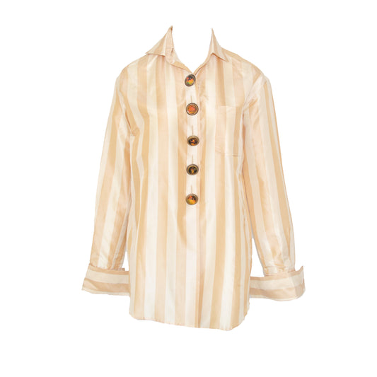 Romeo Gigli 1990s PORTRAIT BUTTON BLOUSE