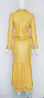 Oscar de la Renta SS 2001 Leather Skirt Set