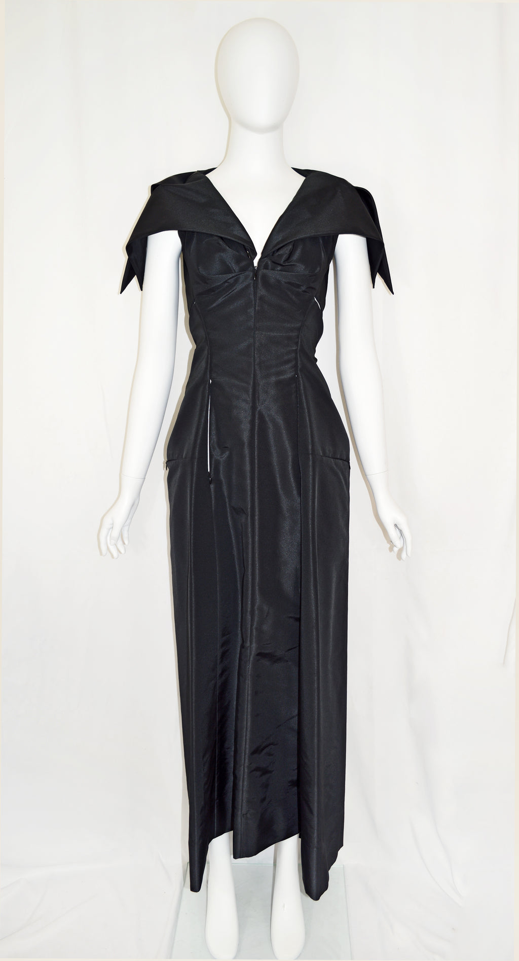 Yohji Yamamoto 1997 Taffeta Zipper Dress
