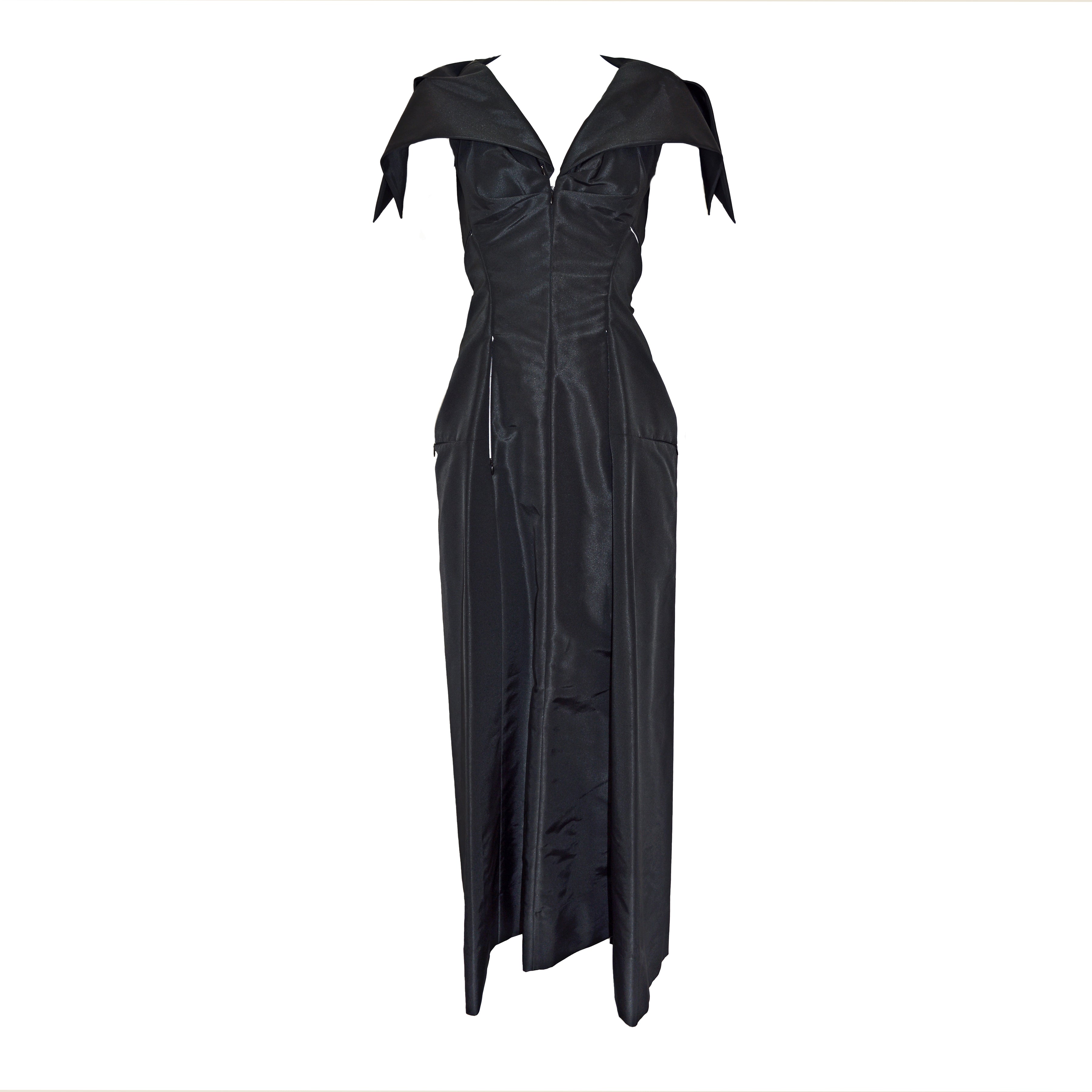 Yohji Yamamoto 1997 Taffeta Zipper Dress