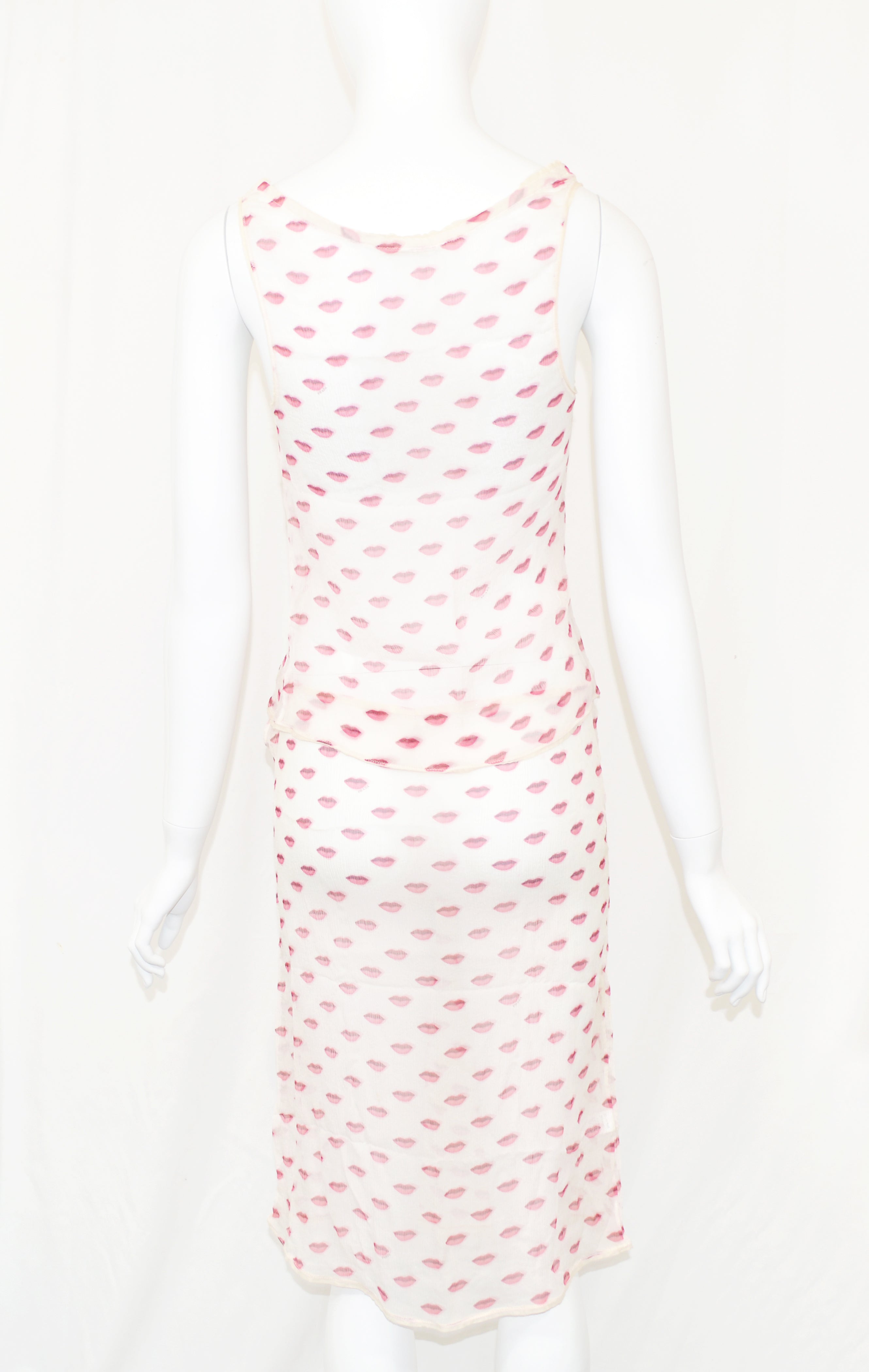 Prada 2000 lips print sheer set