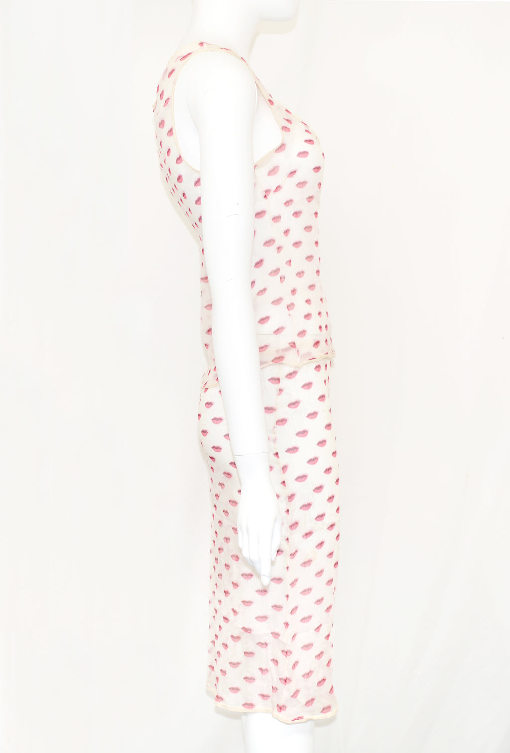 Prada 2000 lips print sheer set