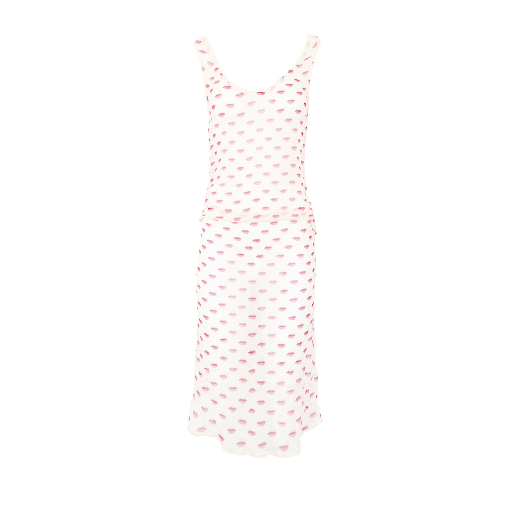 Prada 2000 lips print sheer set