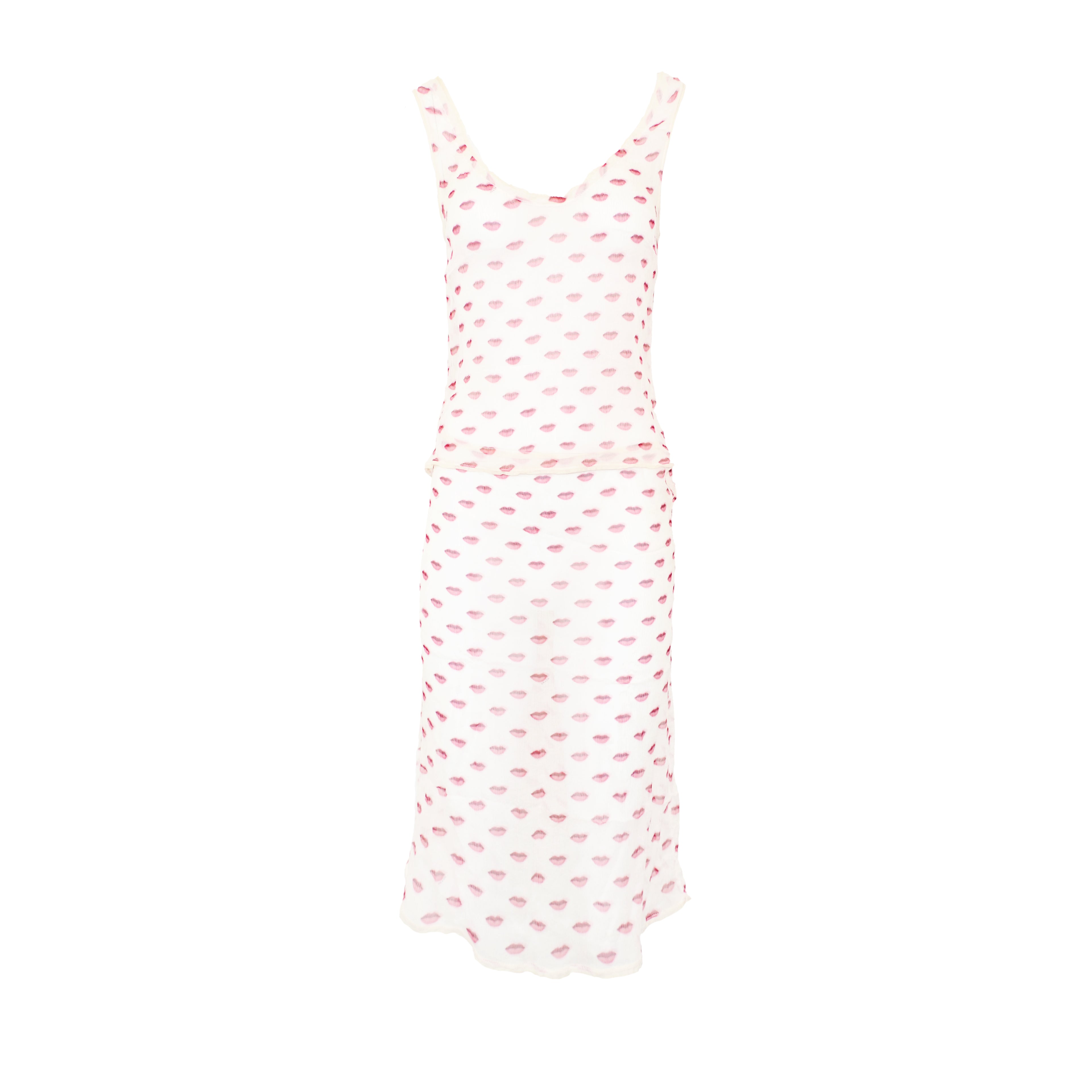 Prada 2000 lips print sheer set