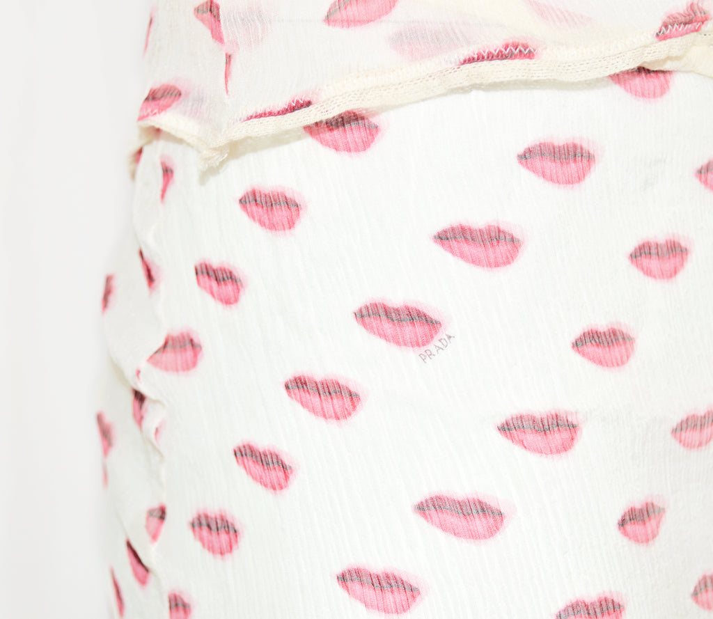 Prada 2000 lips print sheer set