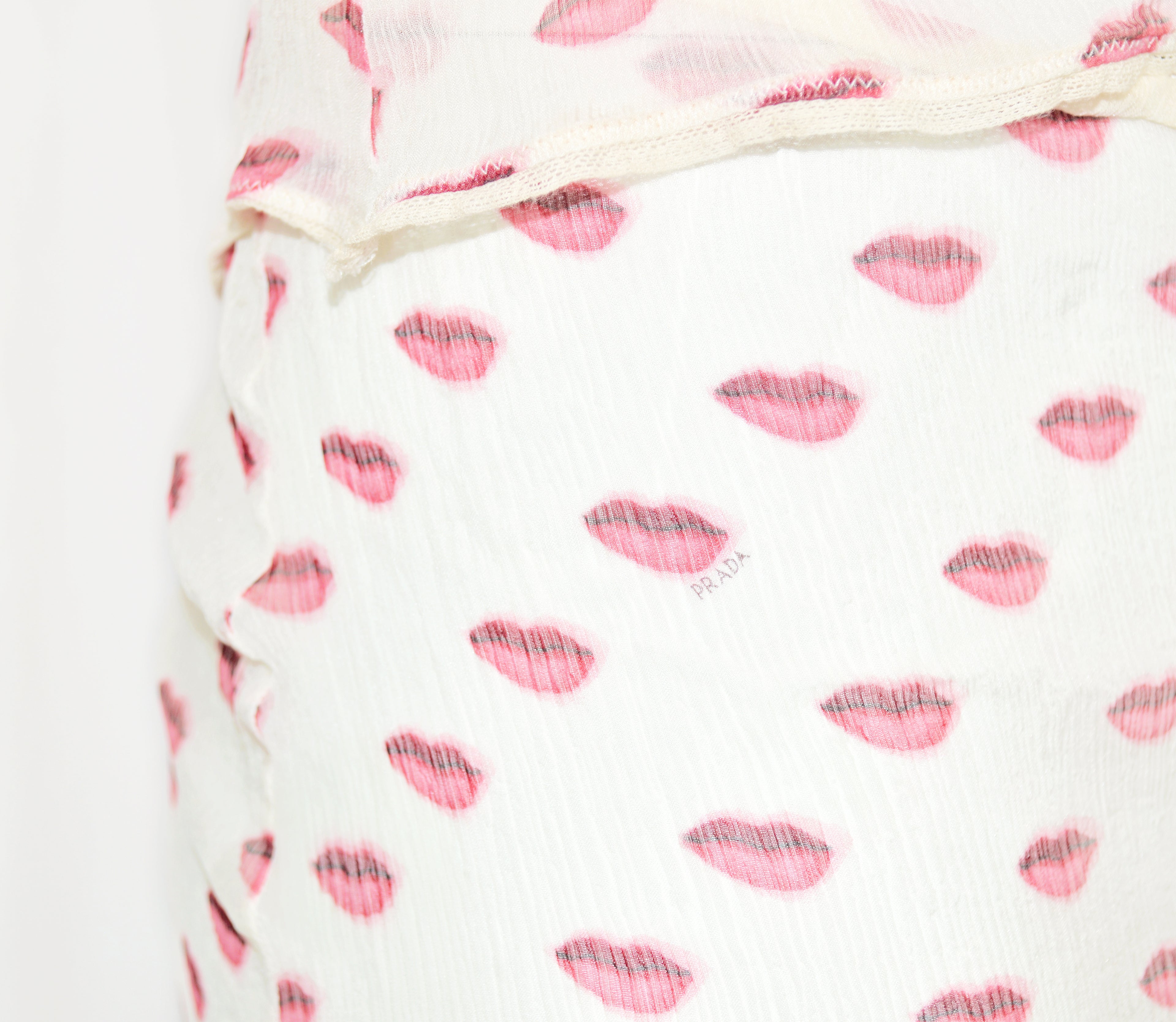 Prada 2000 lips print sheer set
