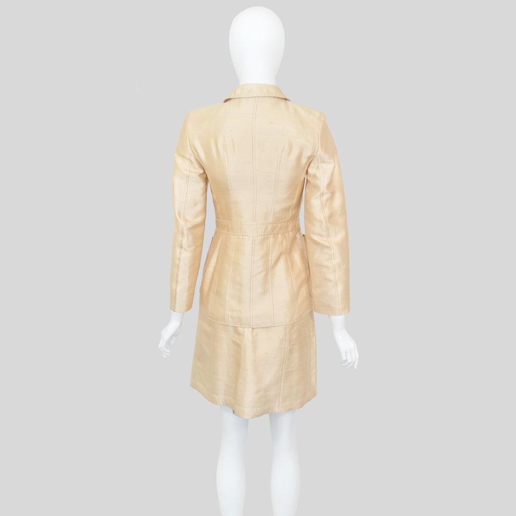 Prada SS 1996 Gold Silk Skirt Set