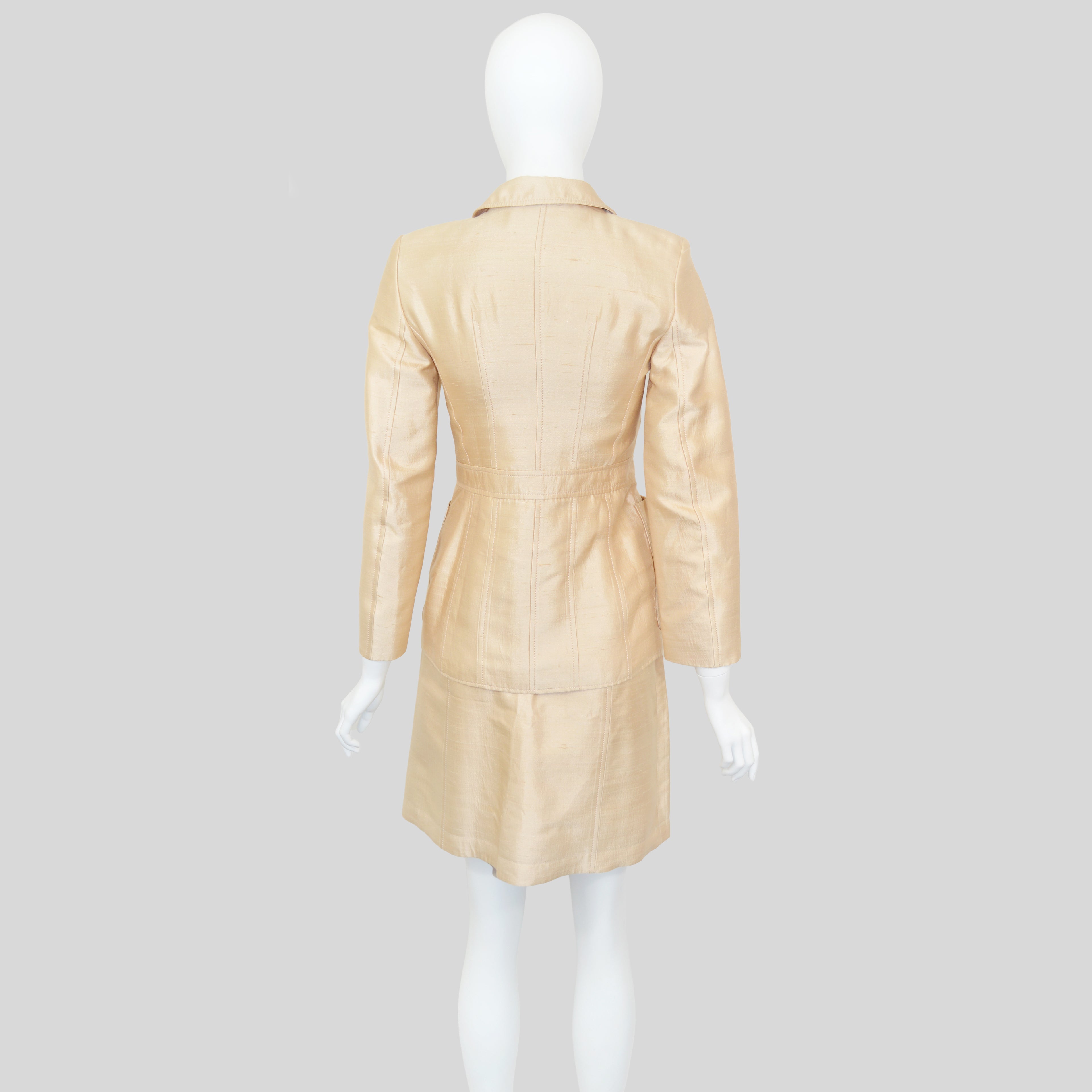 Prada SS 1996 Gold Silk Skirt Set