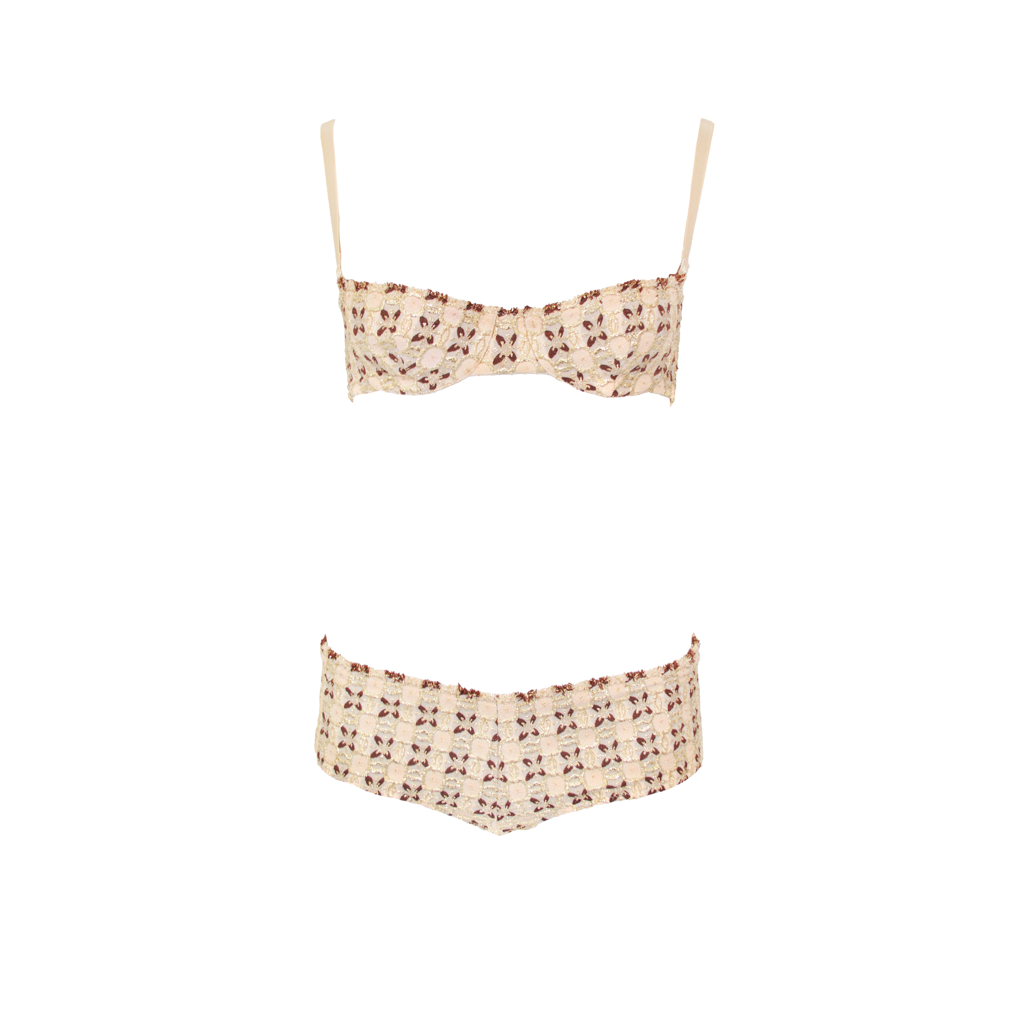 Prada 2002 metallic brocade 4 piece ensemble