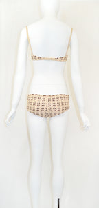 Prada 2002 metallic brocade 4 piece ensemble