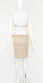 Prada 2002 metallic brocade 4 piece ensemble
