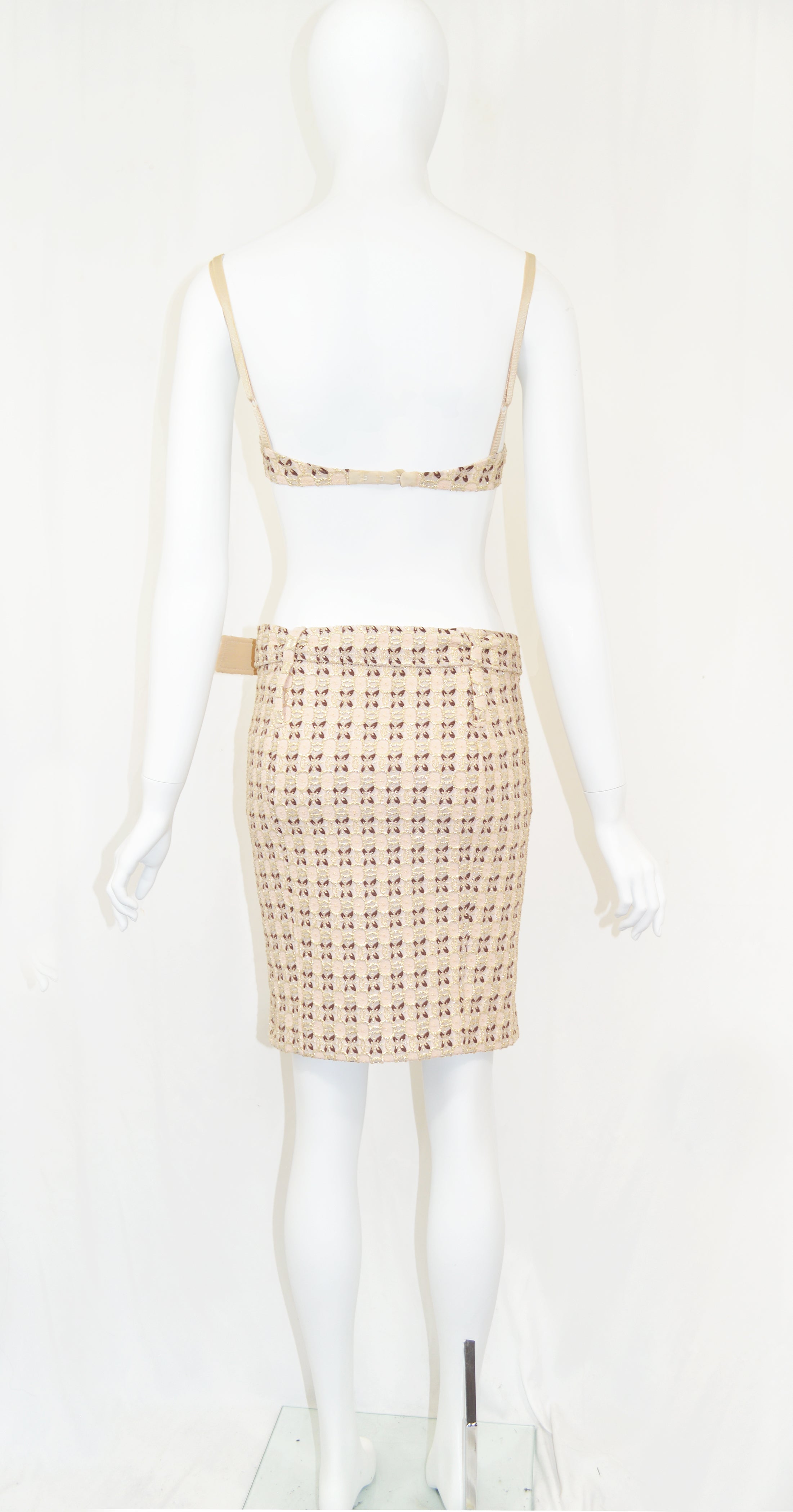 Prada 2002 metallic brocade 4 piece ensemble