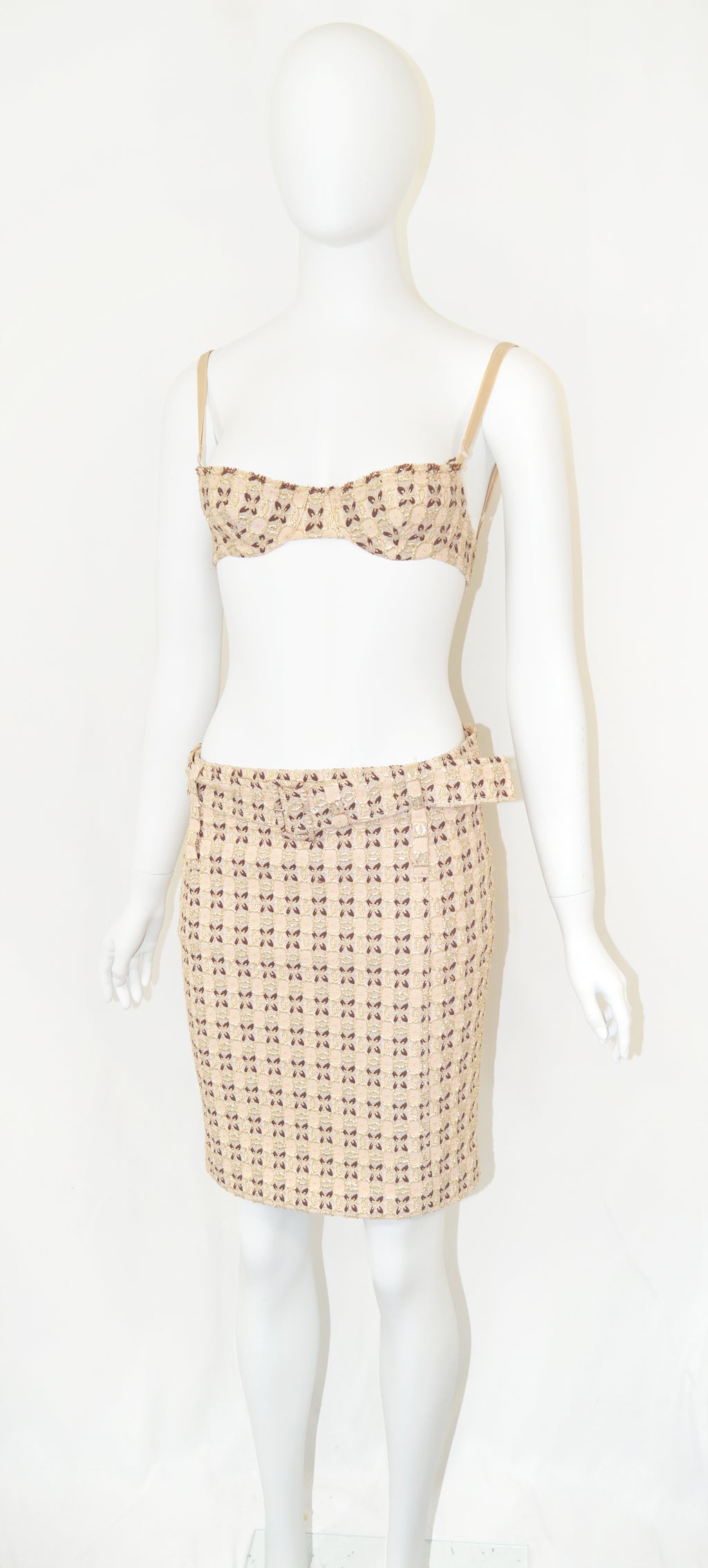 Prada 2002 metallic brocade 4 piece ensemble