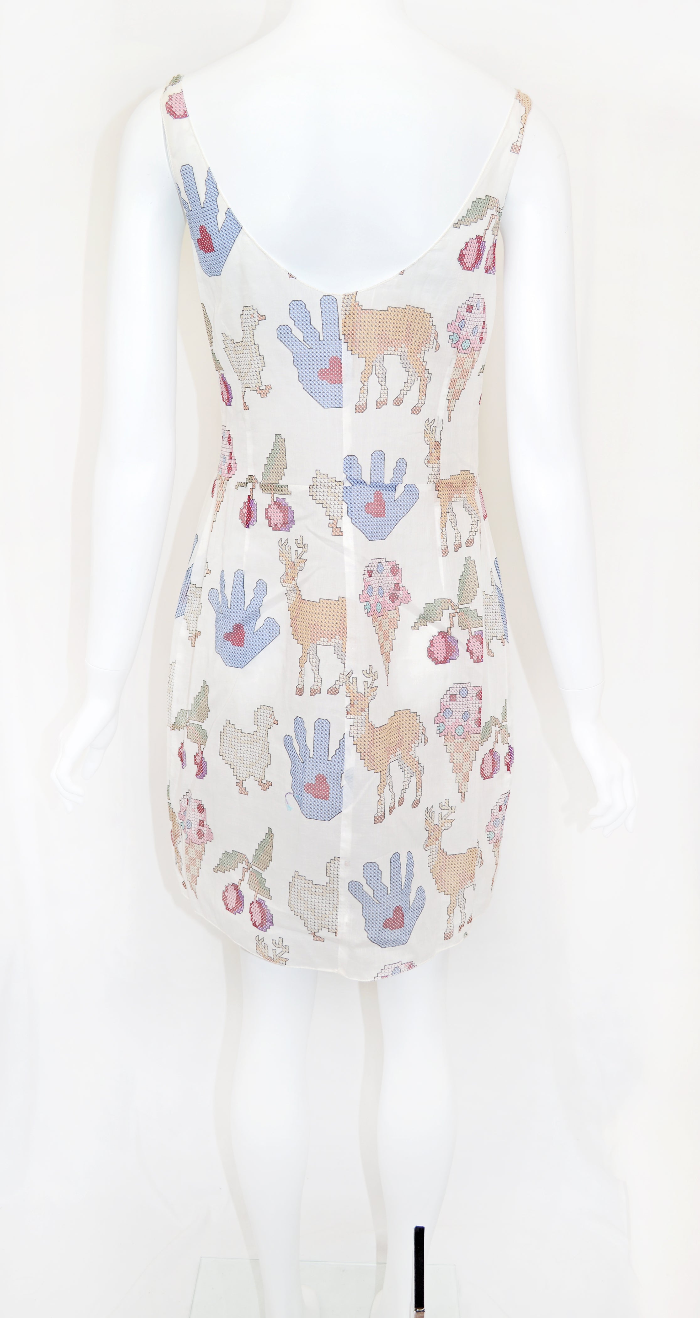 MIU MIU SS 1998 LACE UP Childhood print dress