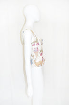 MIU MIU SS 1998 Lace Up Childhood Print Top