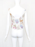 MIU MIU SS 1998 Lace Up Childhood Print Top