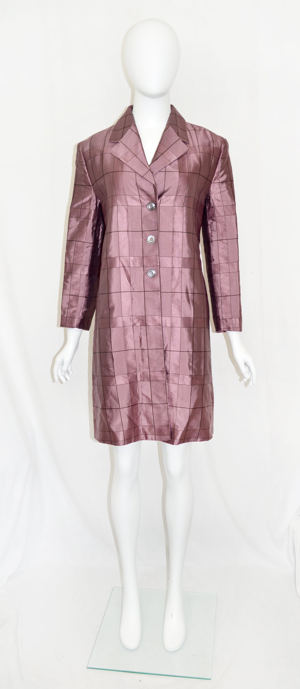 Prada FW 1997 Mauve Grid Coat