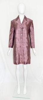 Prada FW 1997 Mauve Grid Coat