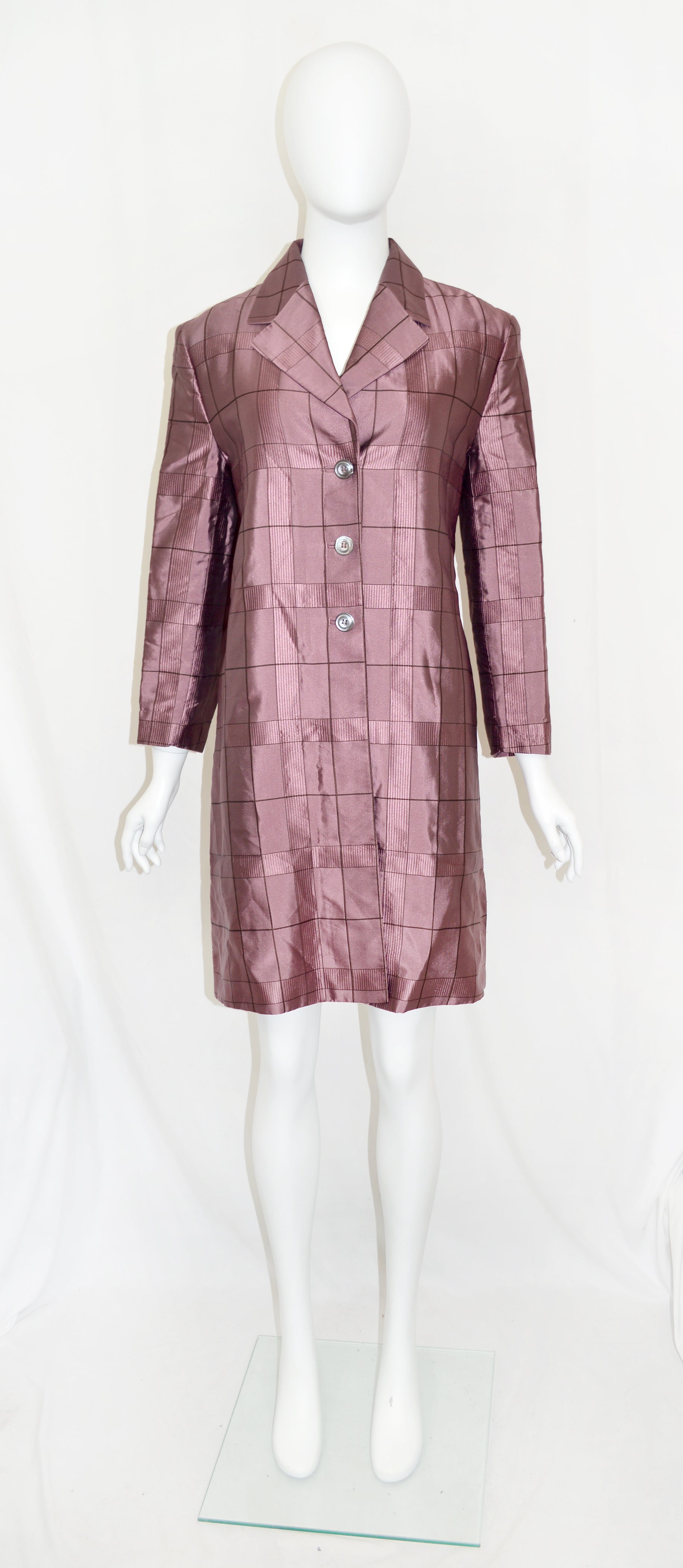 Prada FW 1997 Mauve Grid Coat
