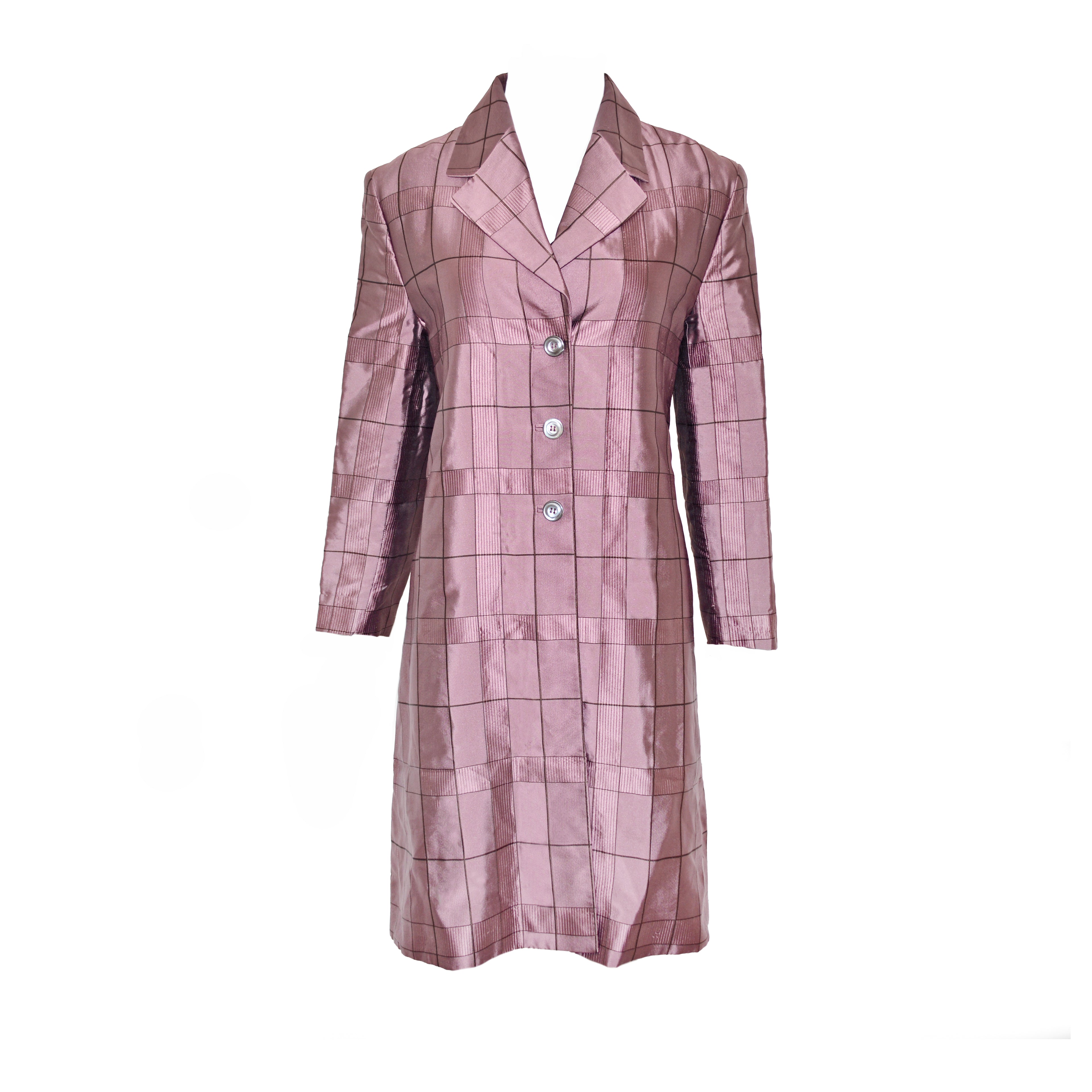 Prada FW 1997 Mauve Grid Coat