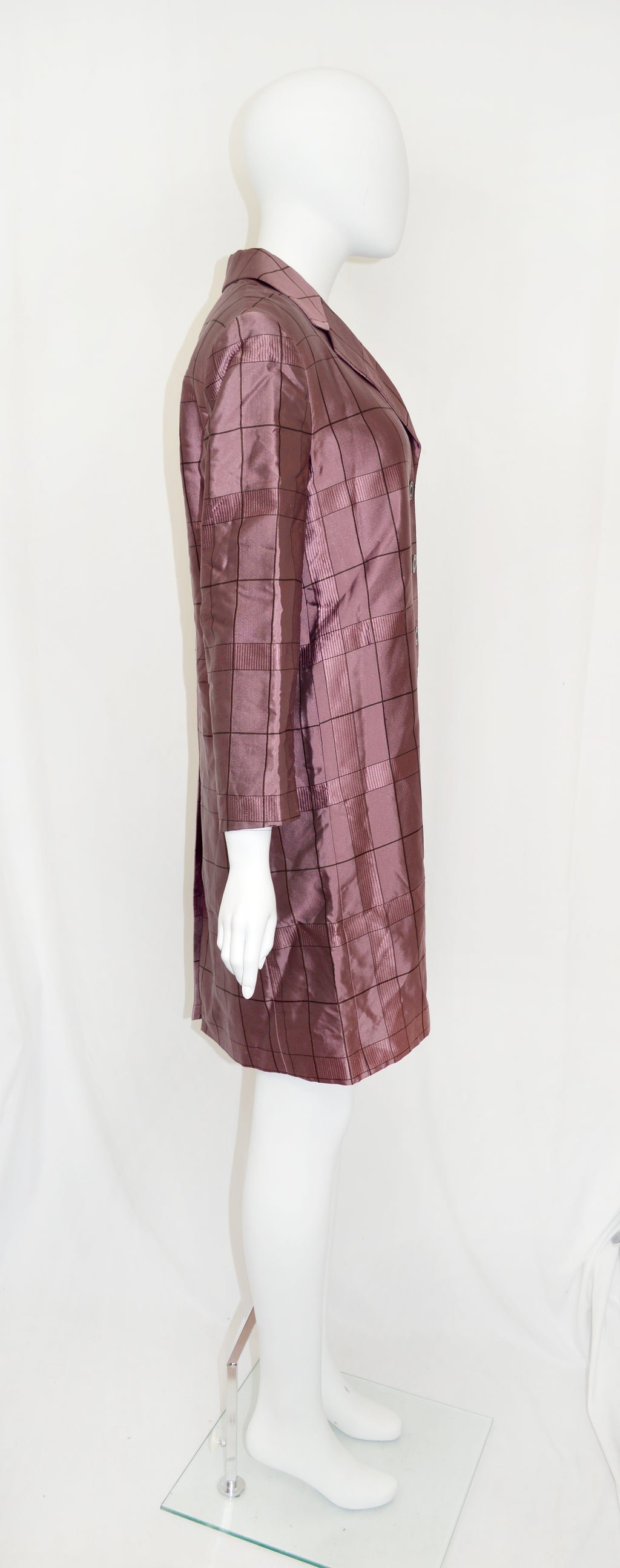 Prada FW 1997 Mauve Grid Coat