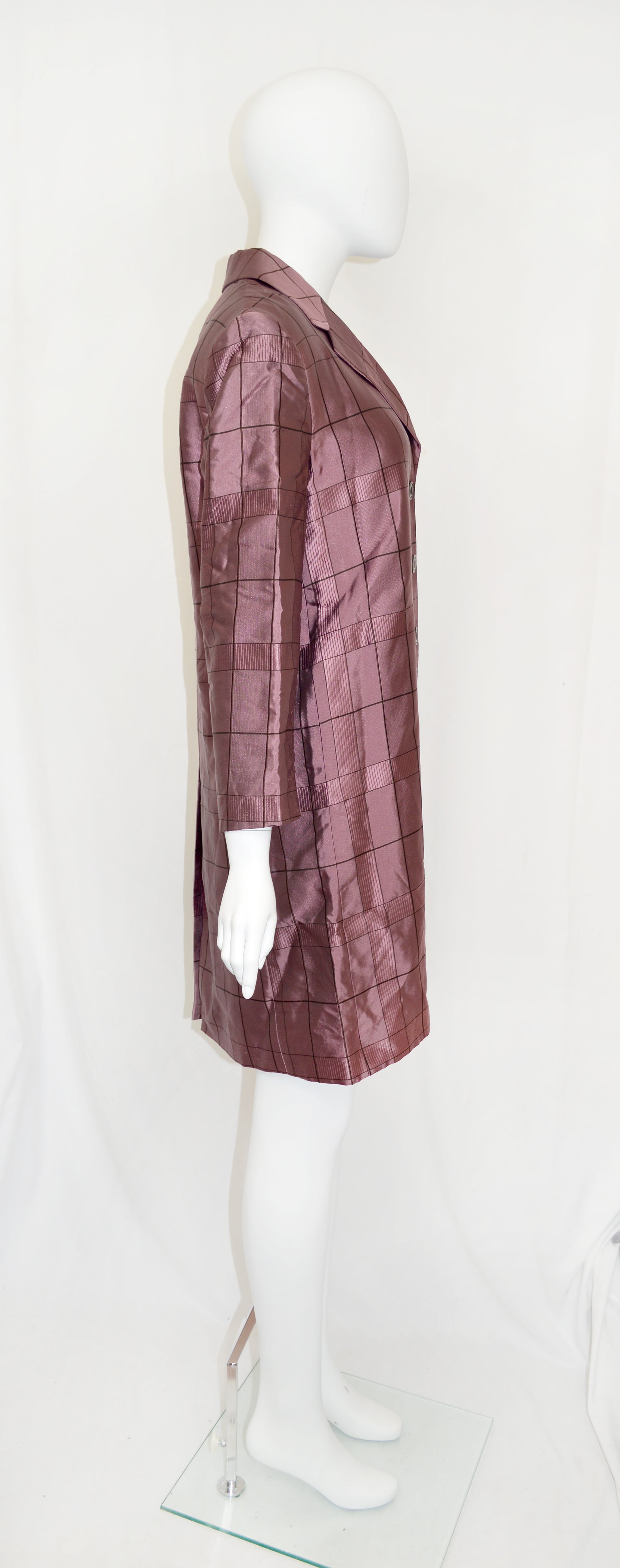Prada FW 1997 Mauve Grid Coat