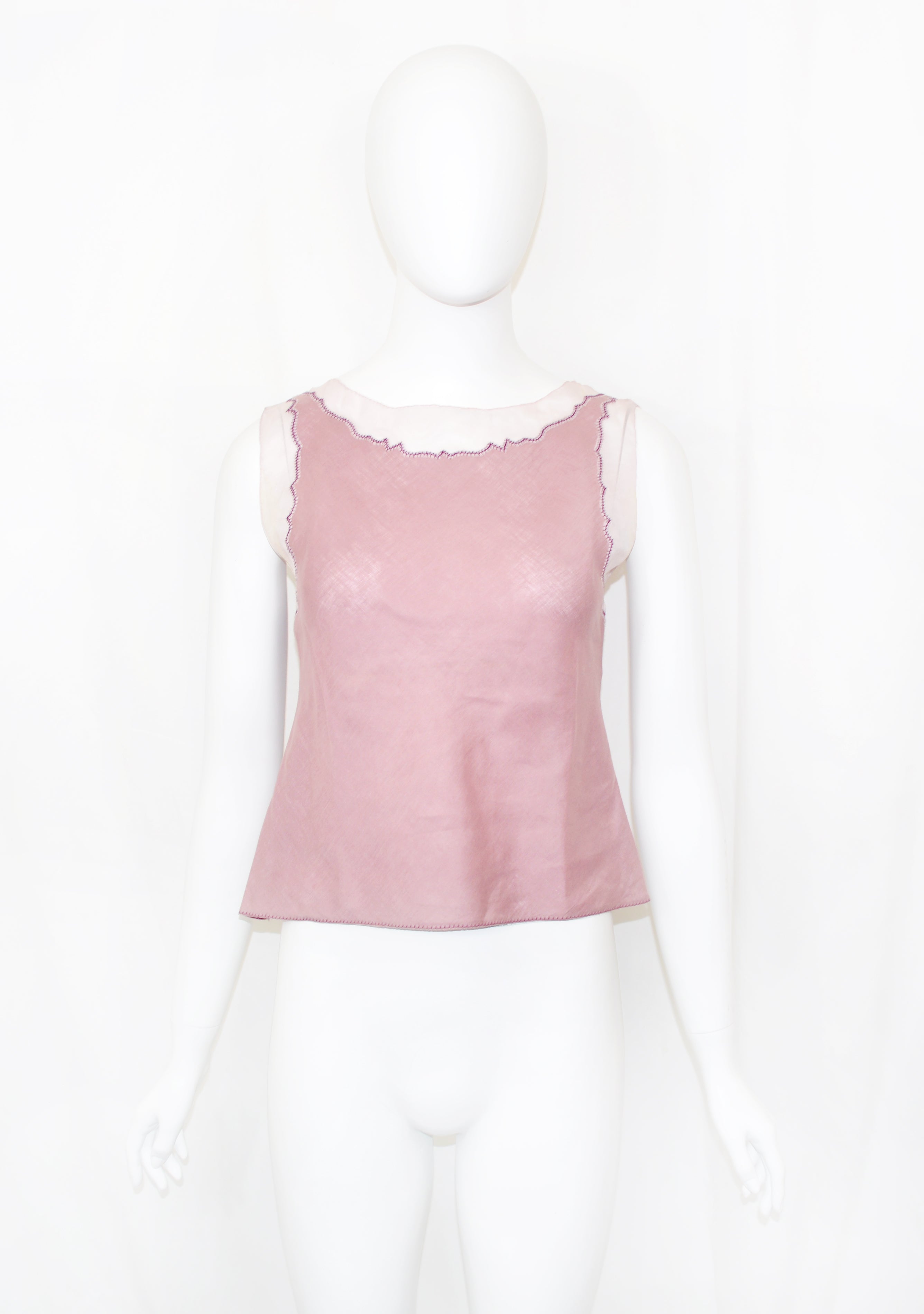 Prada 1998 silk mauve top