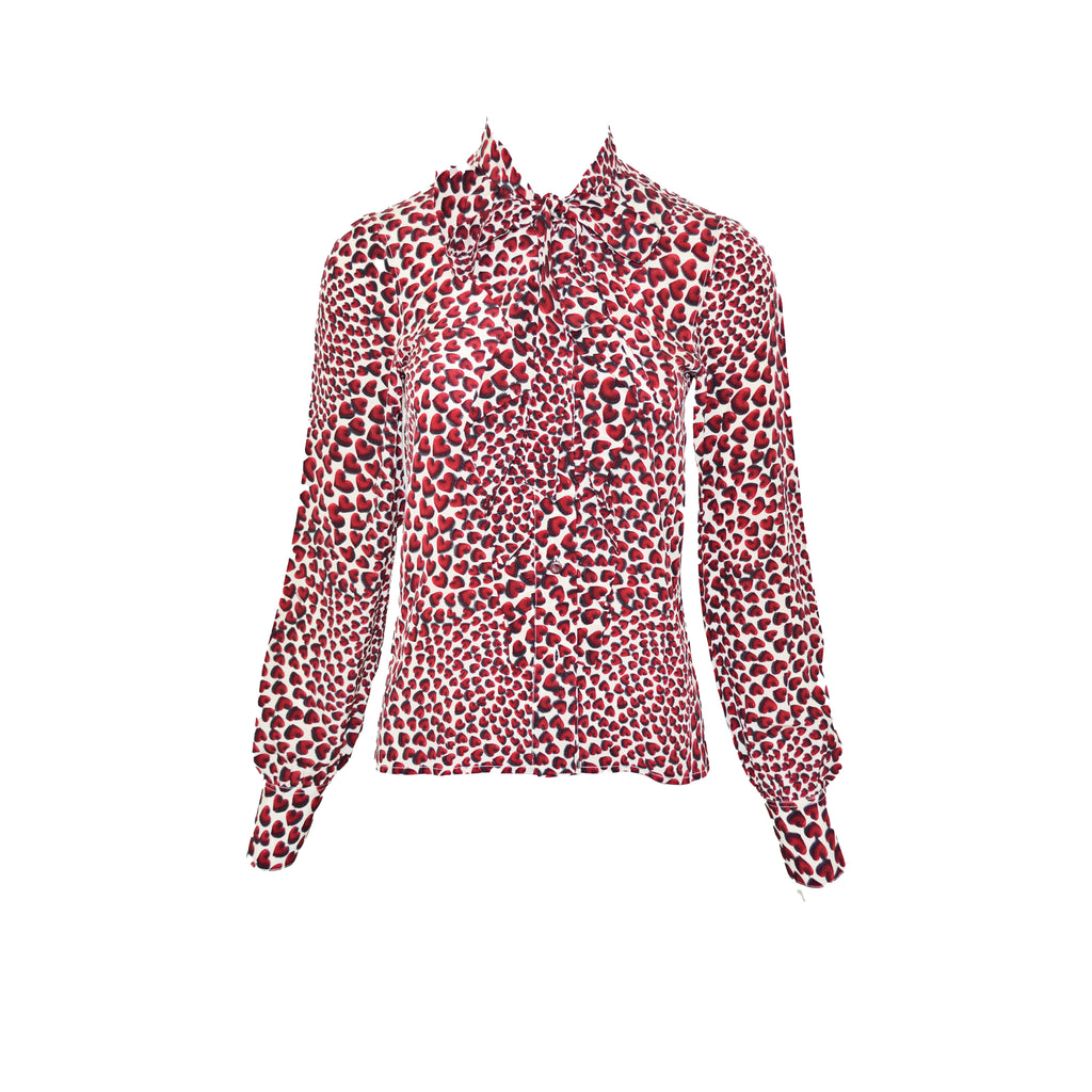 Prada 2000 heart print blouse