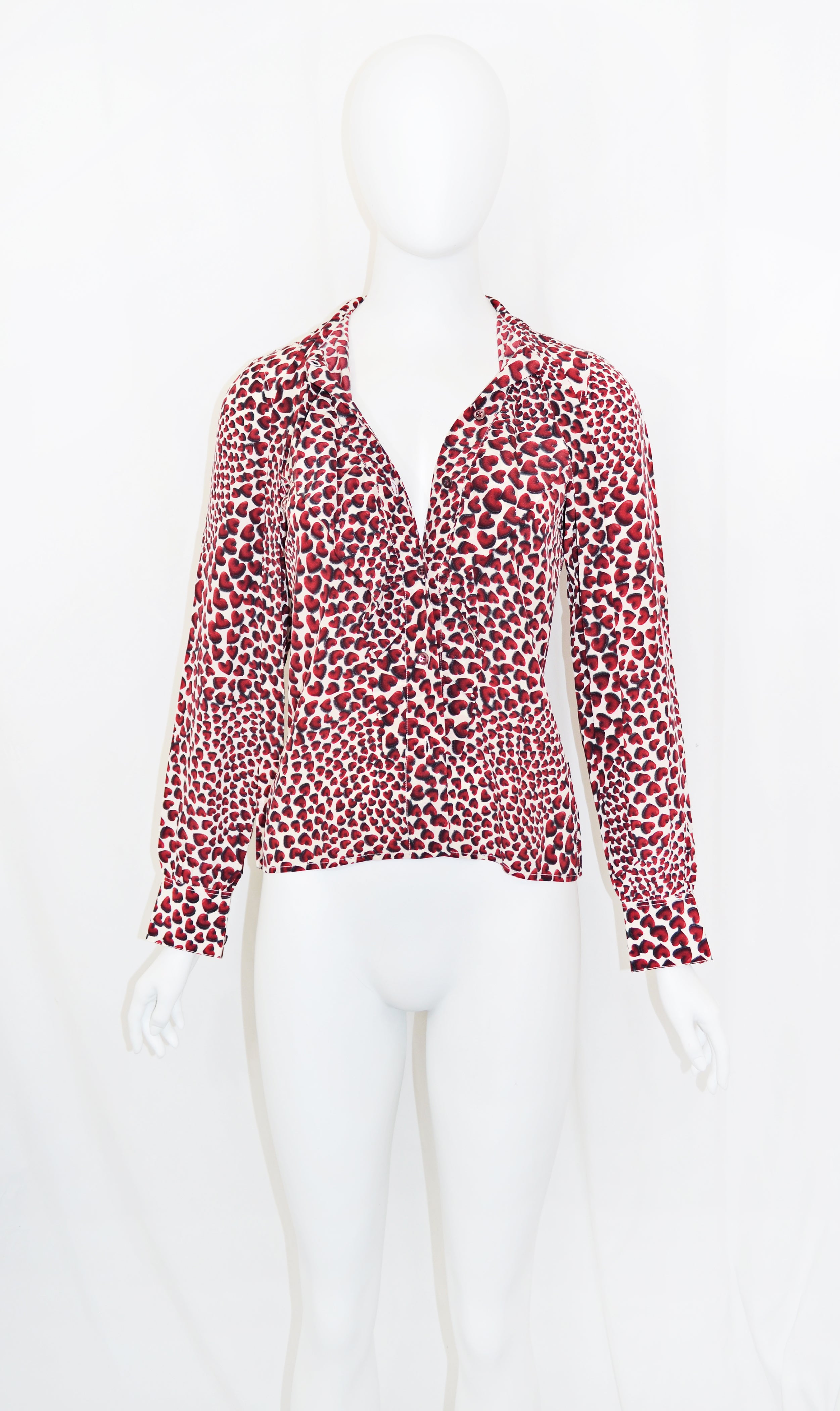 Prada 2000 heart print blouse