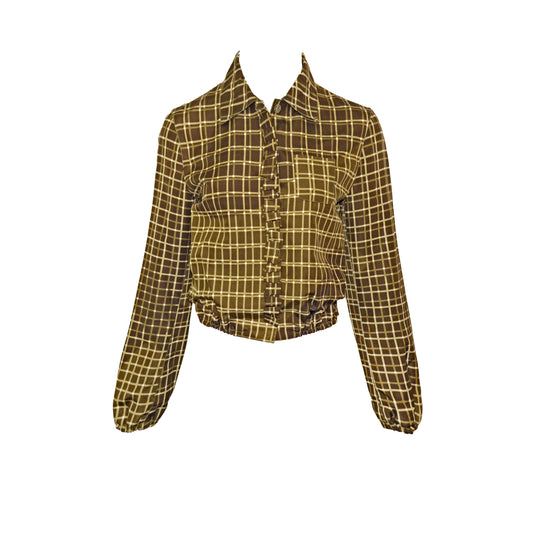 PRADA SS 1999 checked silk jacket