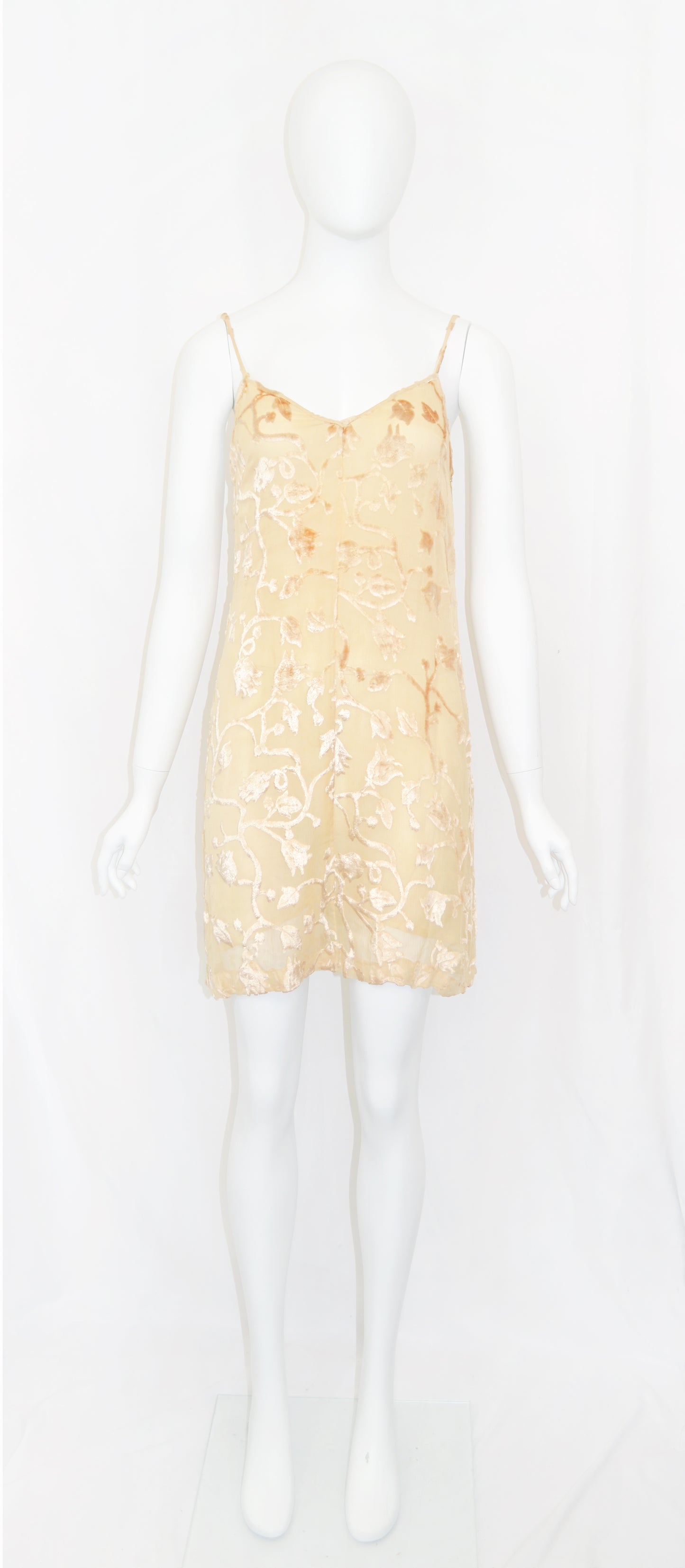 Prada 1997 Golden Velvet Dress