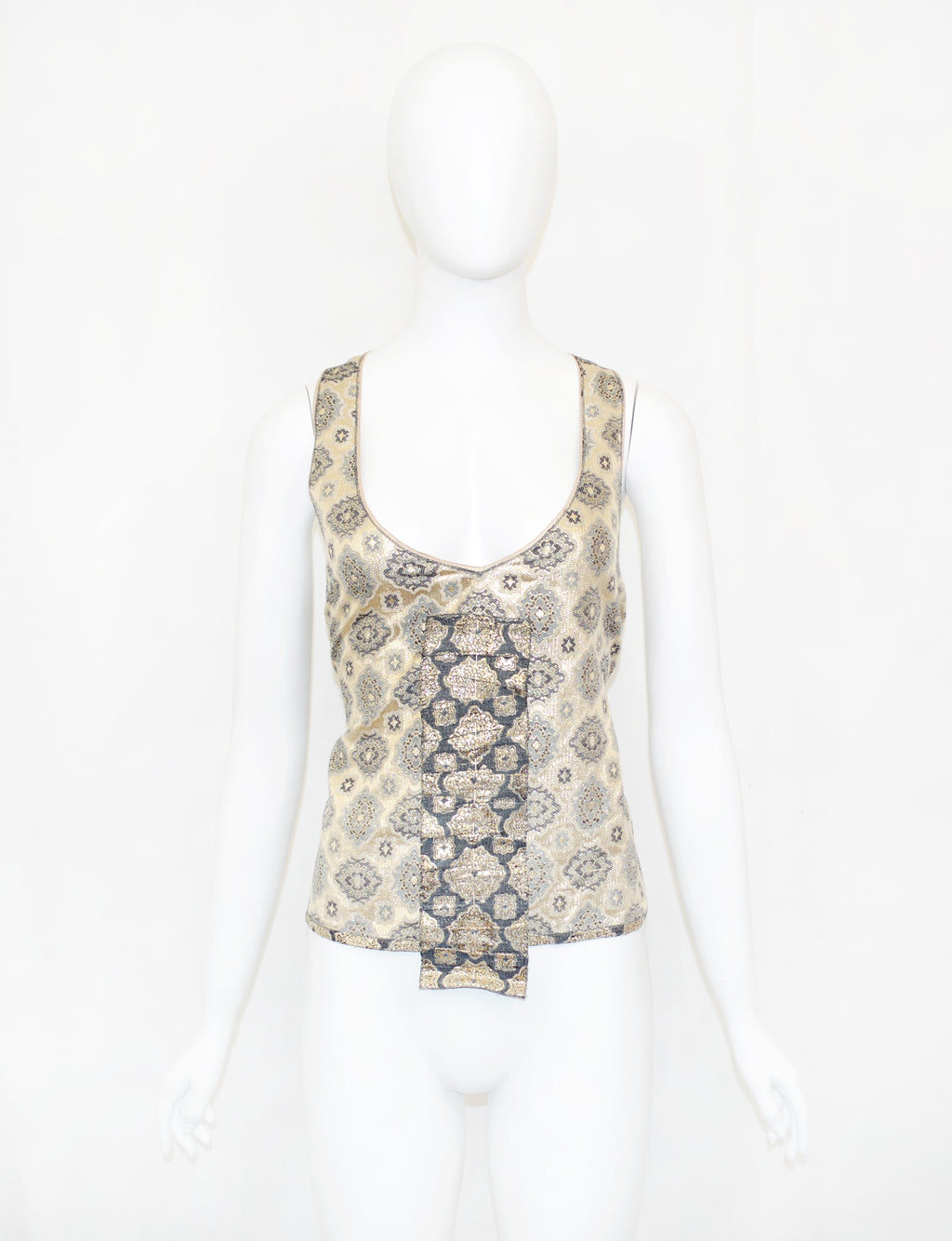 Prada SS 2002 Brocade Backless Top