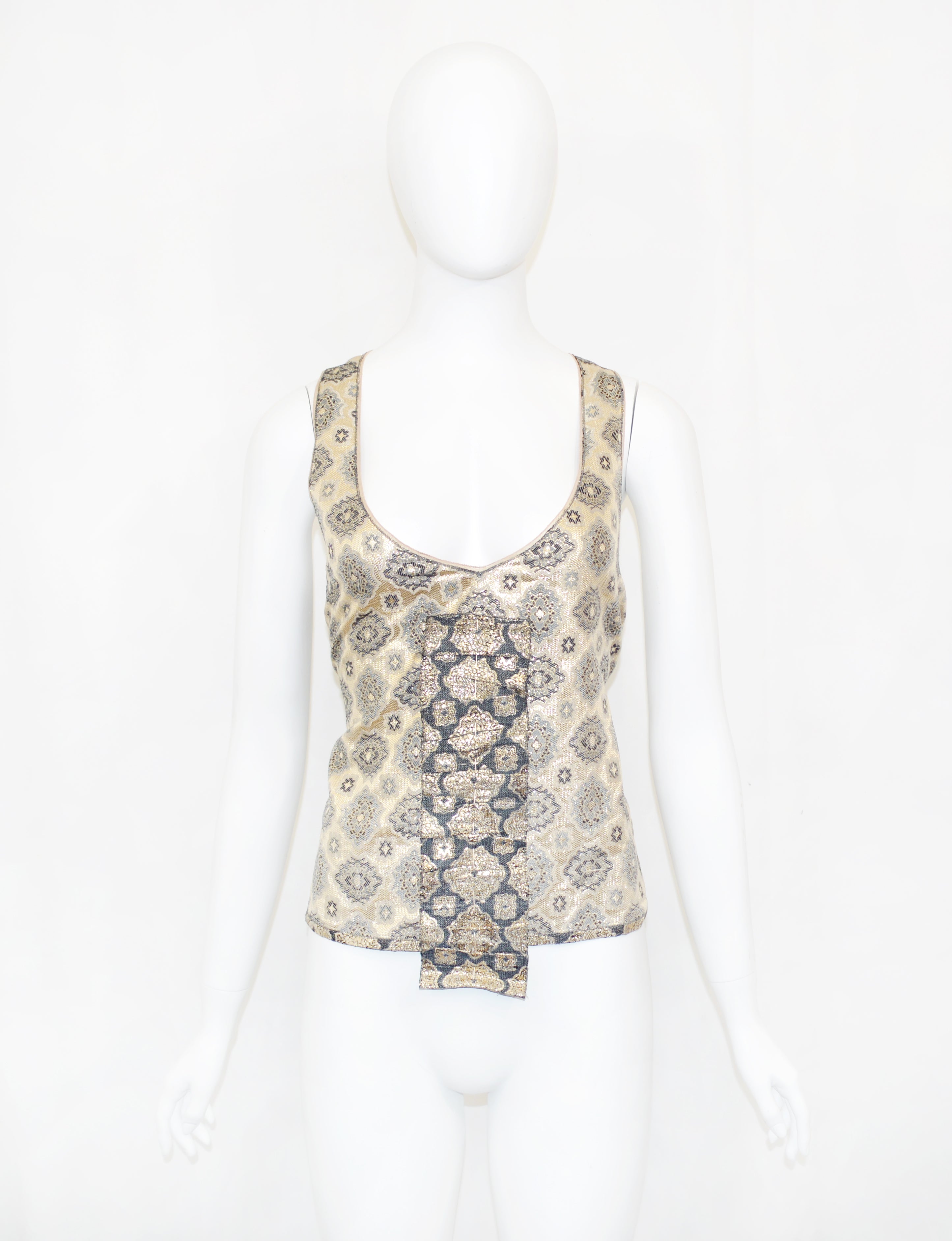 Prada SS 2002 Brocade Backless Top