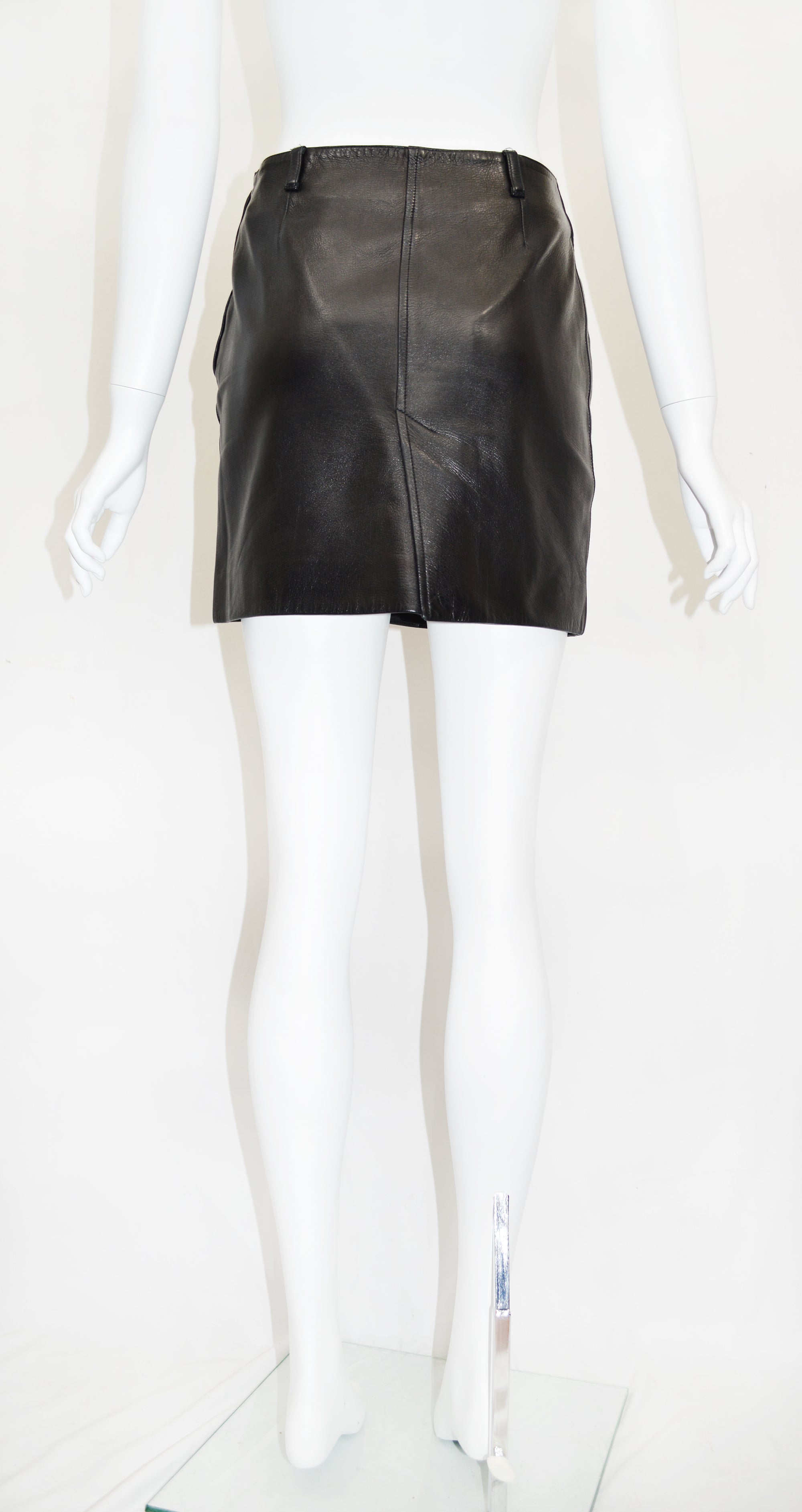 Prada 1990s Leather Mini Skirt