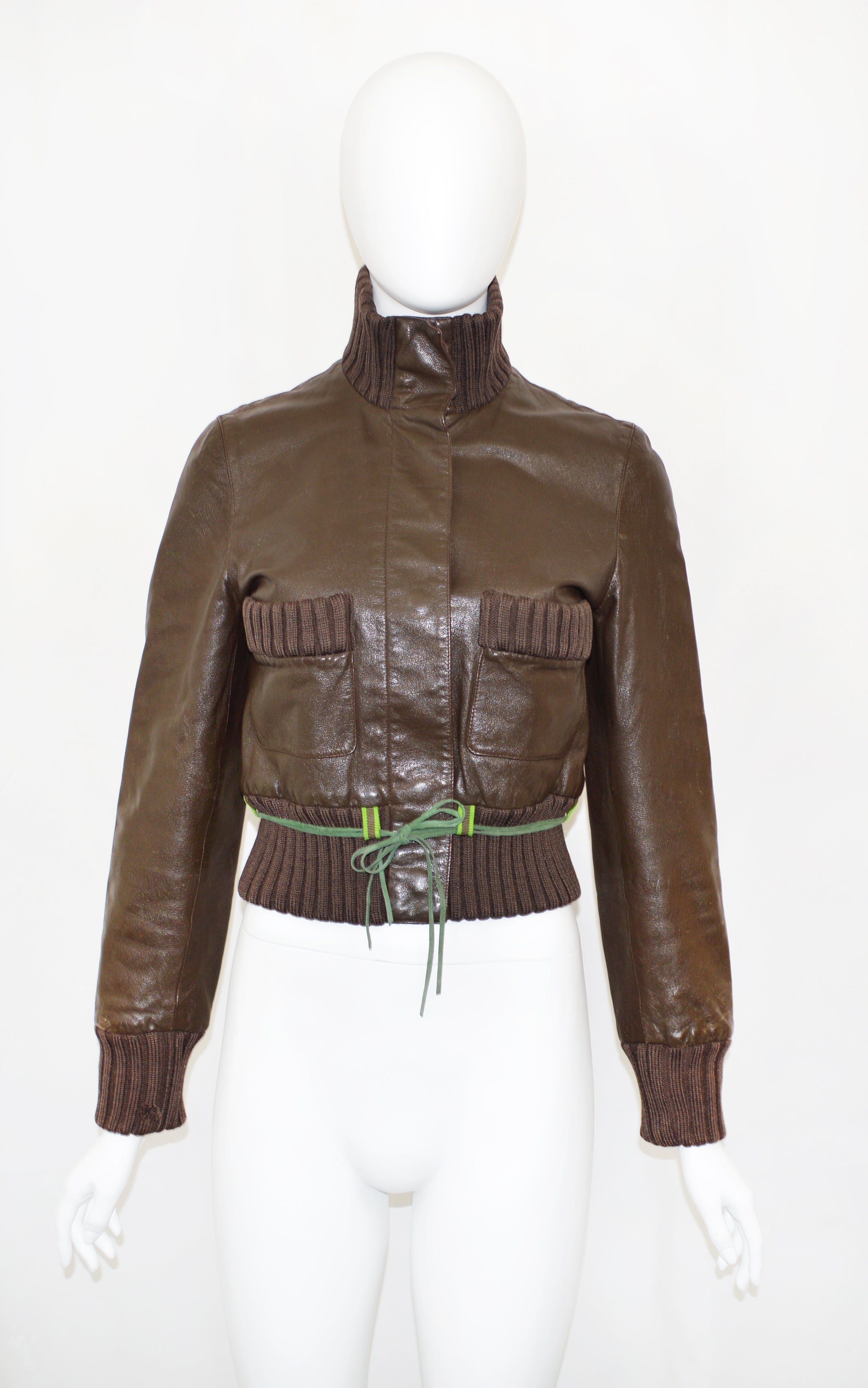 Miu Miu FW 1999 Leather Bomber Jacket