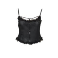 PRADA 1999 patent leather embellished mesh tank