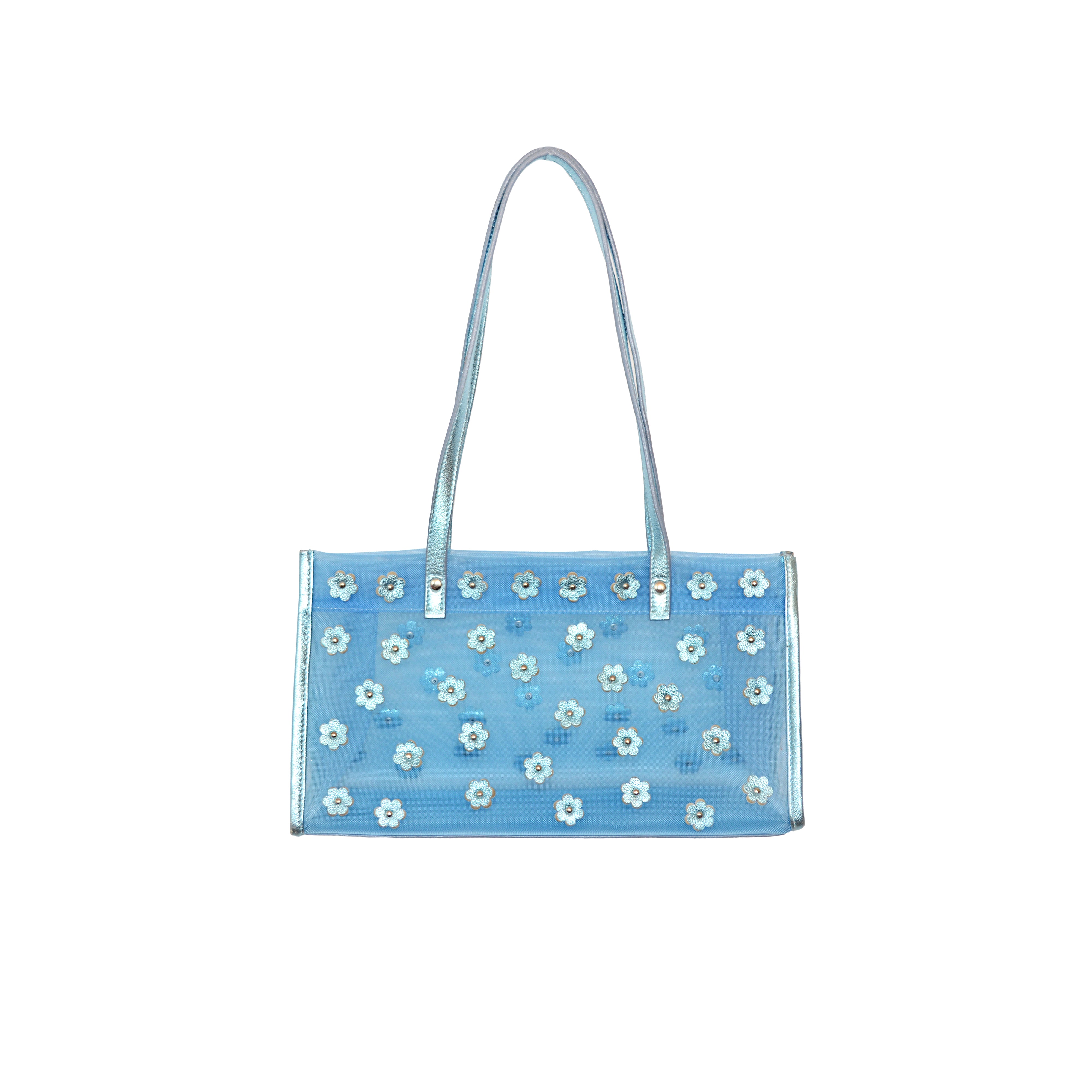 Miu Miu 1999 mesh bag with leather flower applique – Anteactus